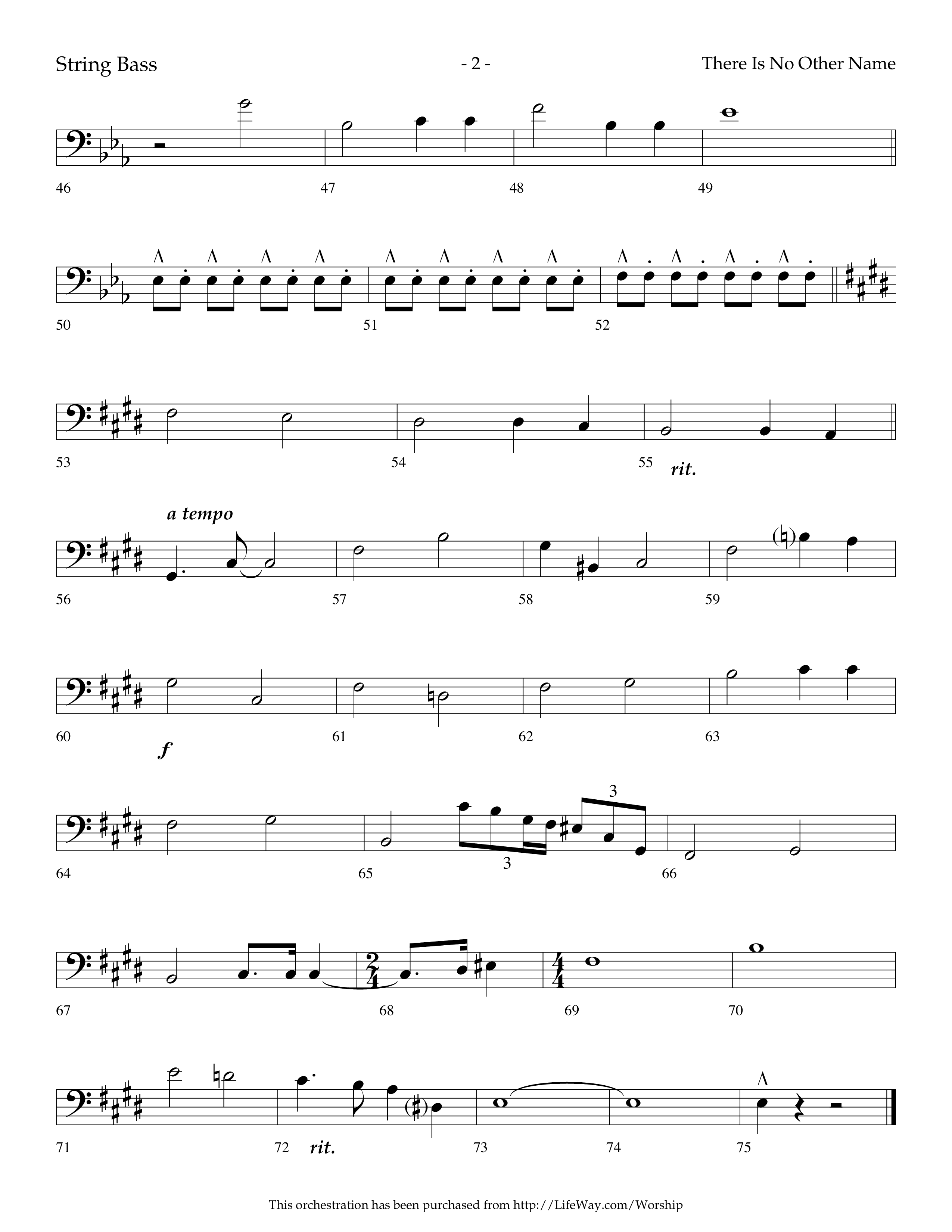 There Is No Other Name (Choral Anthem SATB) String Bass (Lifeway Choral / Arr. Cliff Duren)