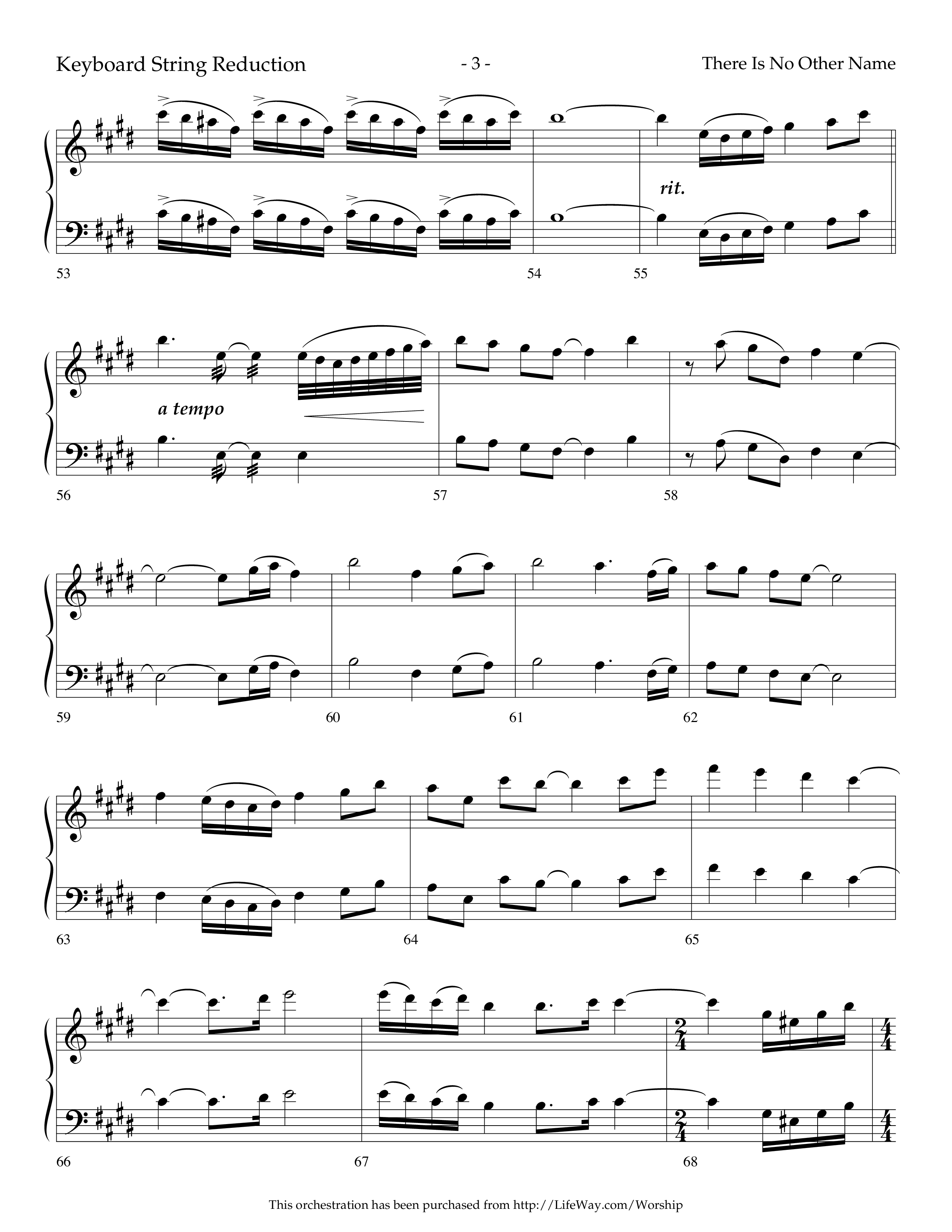 There Is No Other Name (Choral Anthem SATB) String Reduction (Lifeway Choral / Arr. Cliff Duren)