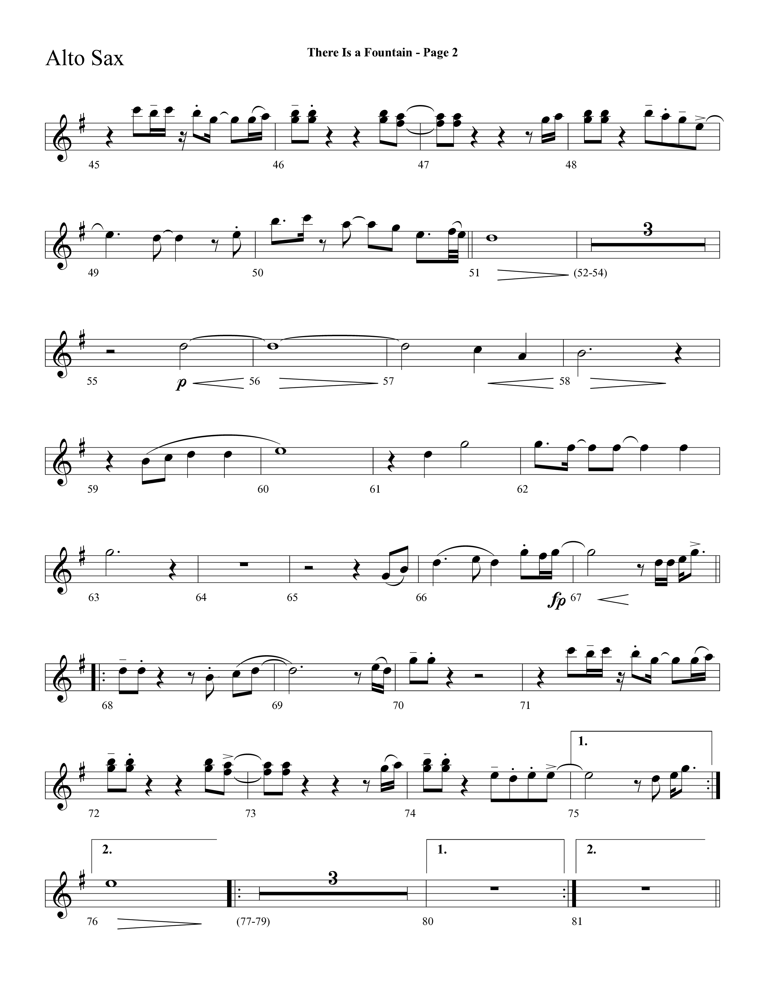 There Is A Fountain (Choral Anthem SATB) Alto Sax (Lifeway Choral / Arr. Mark Willard / Orch. Stephen K. Hand)