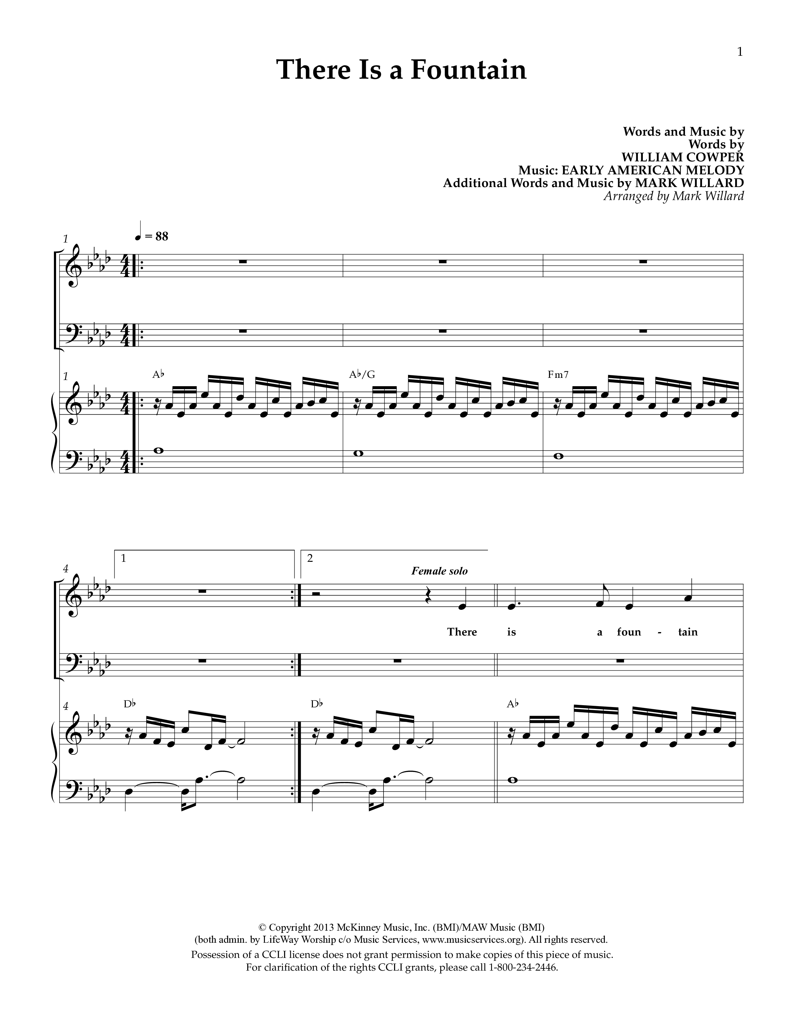There Is A Fountain (Choral Anthem SATB) Anthem (SATB/Piano) (Lifeway Choral / Arr. Mark Willard / Orch. Stephen K. Hand)