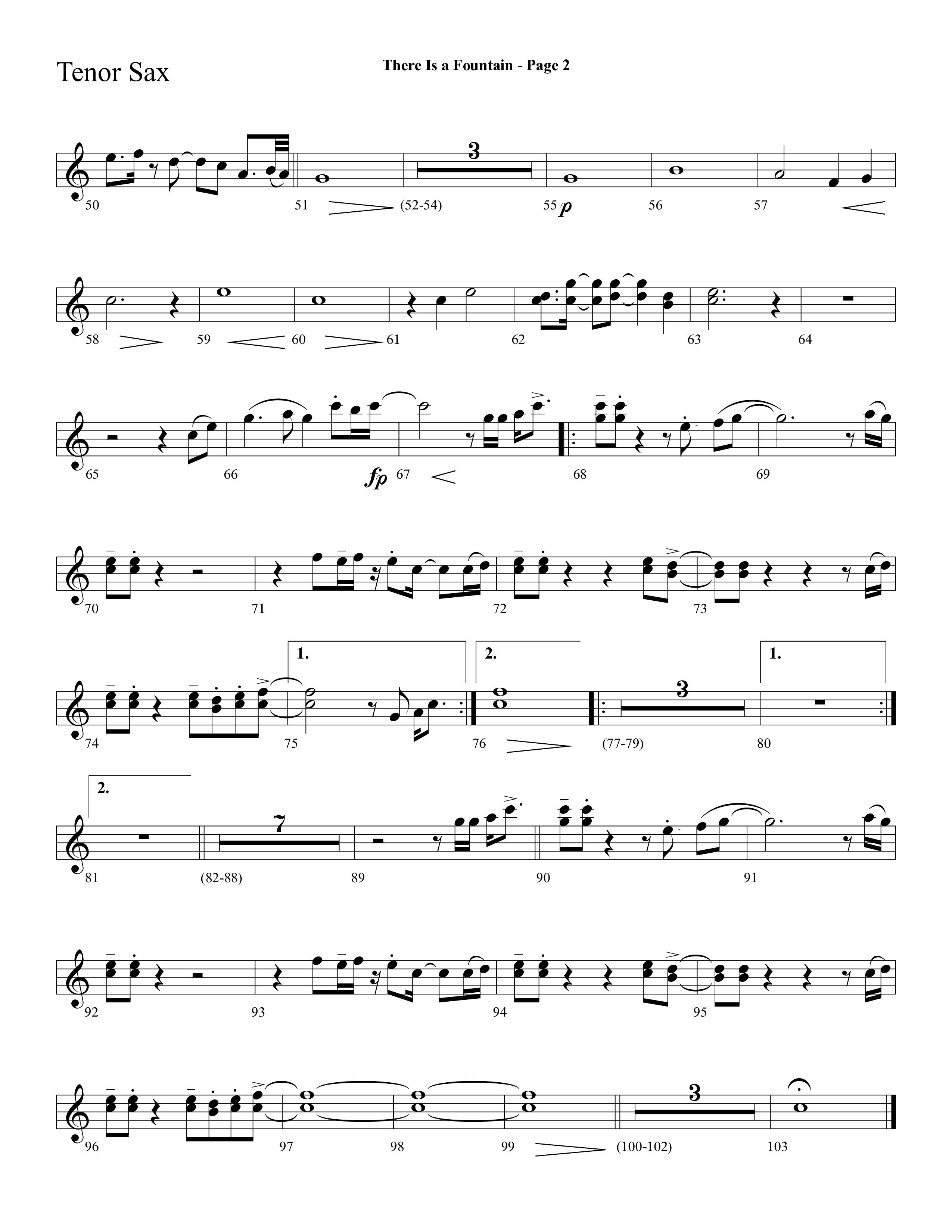There Is A Fountain (Choral Anthem SATB) Tenor Sax 1 (Lifeway Choral / Arr. Mark Willard / Orch. Stephen K. Hand)
