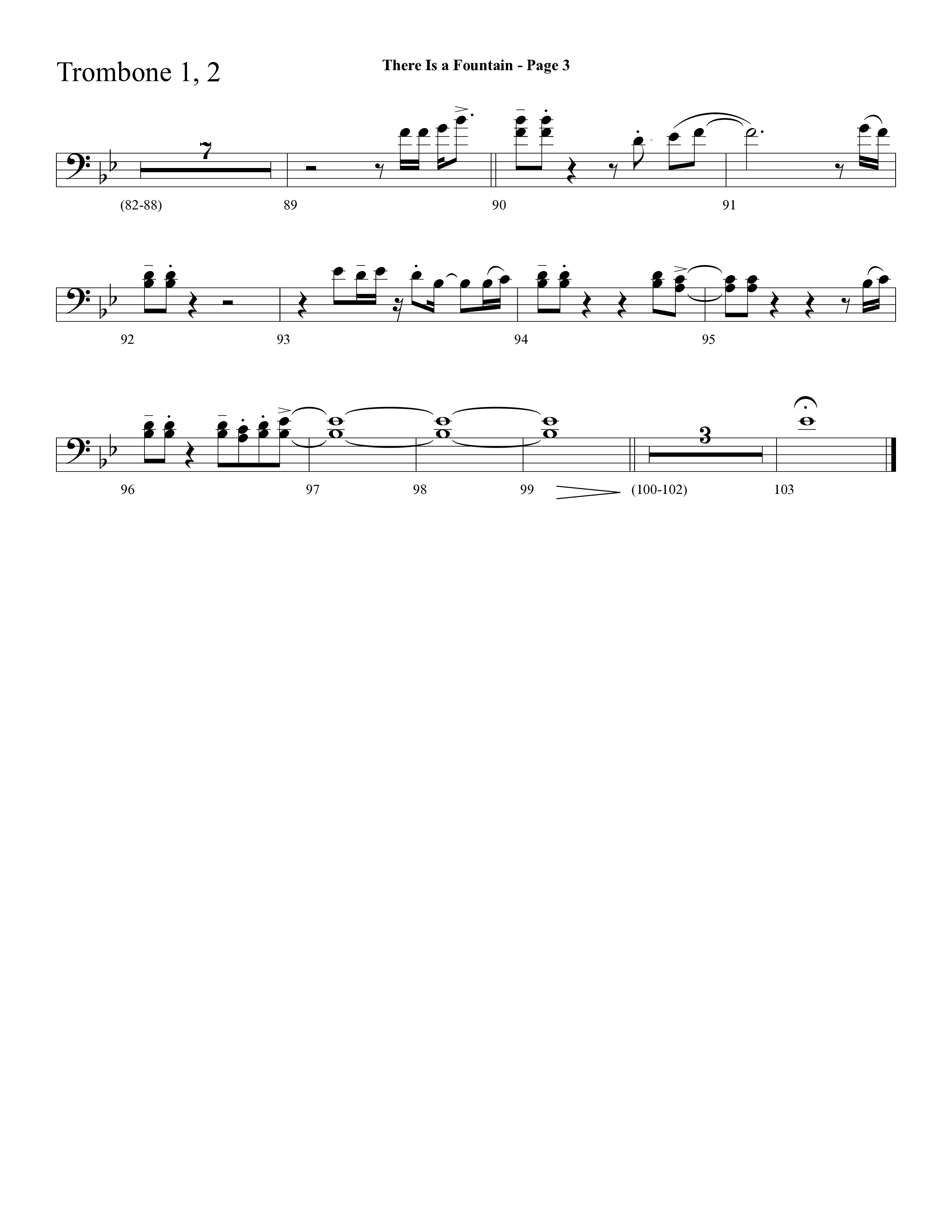 There Is A Fountain (Choral Anthem SATB) Trombone 1/2 (Lifeway Choral / Arr. Mark Willard / Orch. Stephen K. Hand)