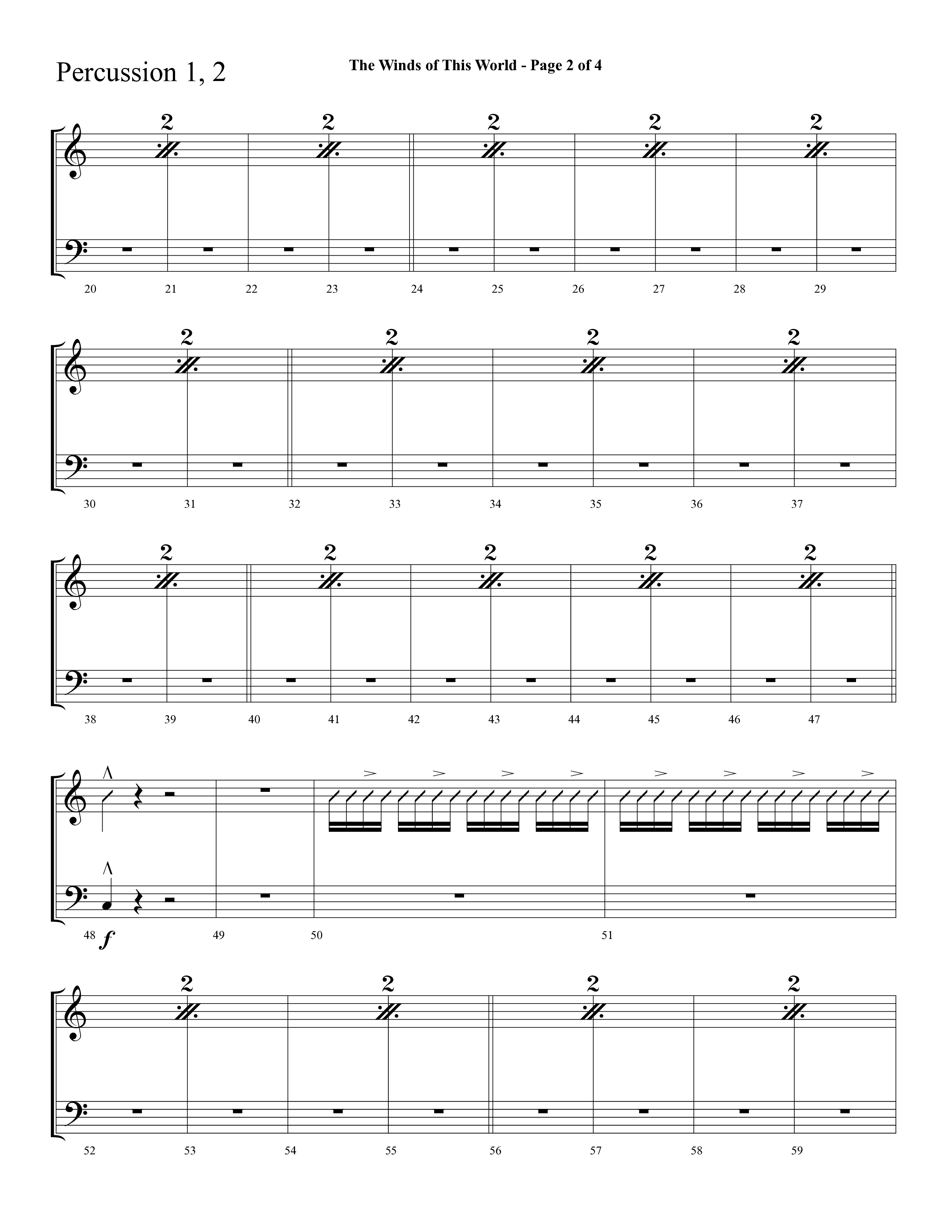 The Winds Of This World (Choral Anthem SATB) Percussion 1/2 (Lifeway Choral / Arr. Cliff Duren)
