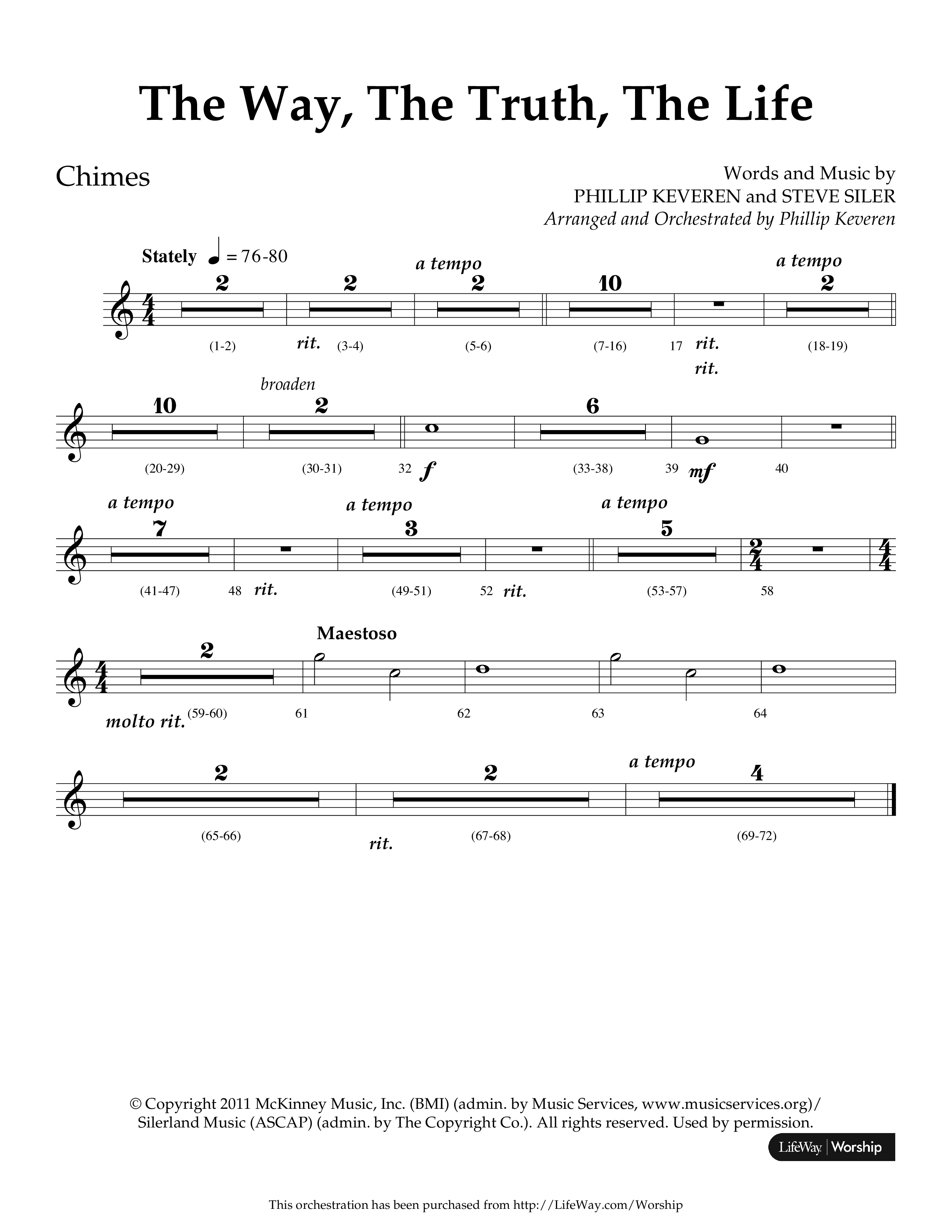 The Way The Truth The Life (Choral Anthem SATB) Chimes (Lifeway Choral / Arr. Phillip Keveren)
