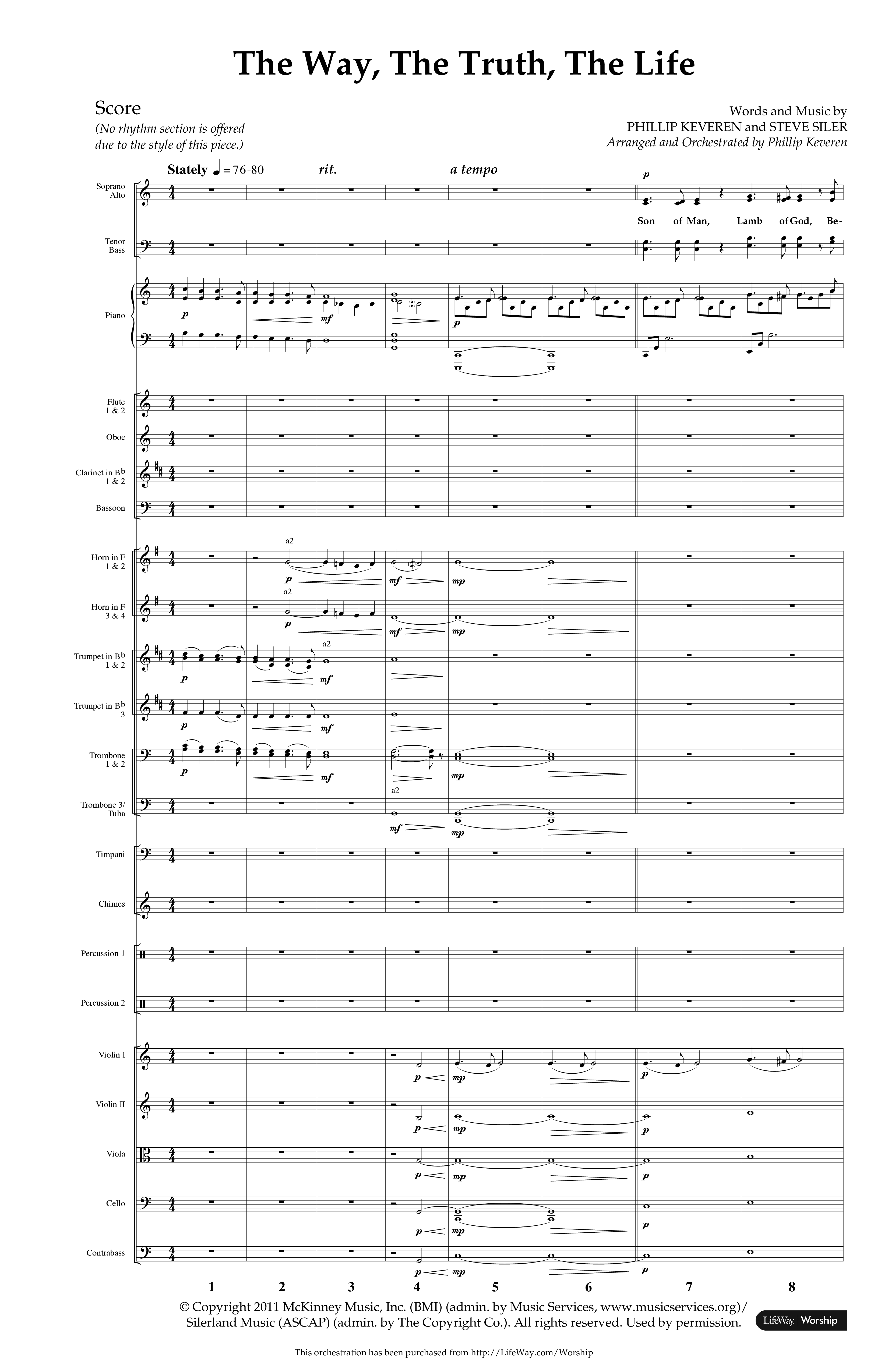 The Way The Truth The Life (Choral Anthem SATB) Orchestration (Lifeway Choral / Arr. Phillip Keveren)