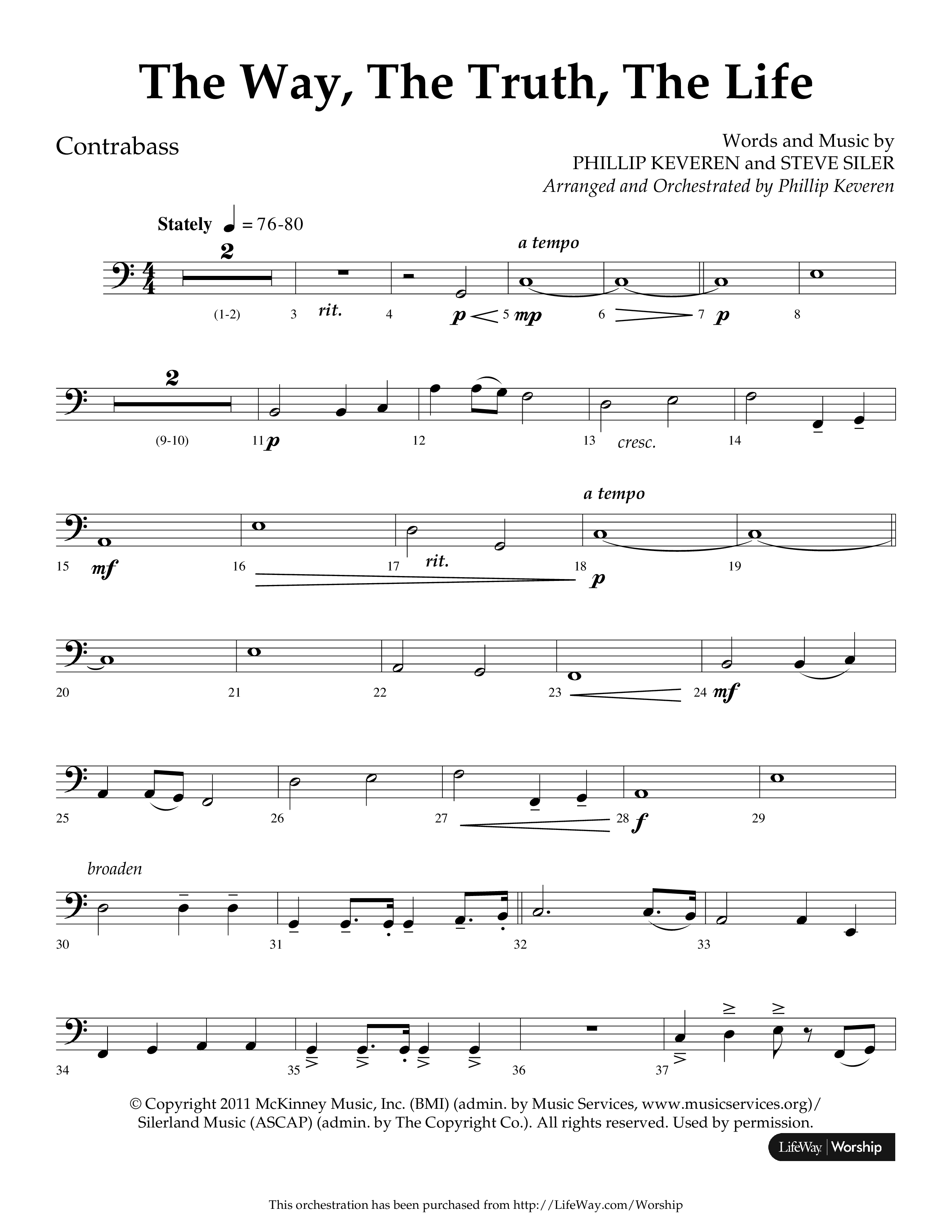 The Way The Truth The Life (Choral Anthem SATB) Contrabass (Lifeway Choral / Arr. Phillip Keveren)