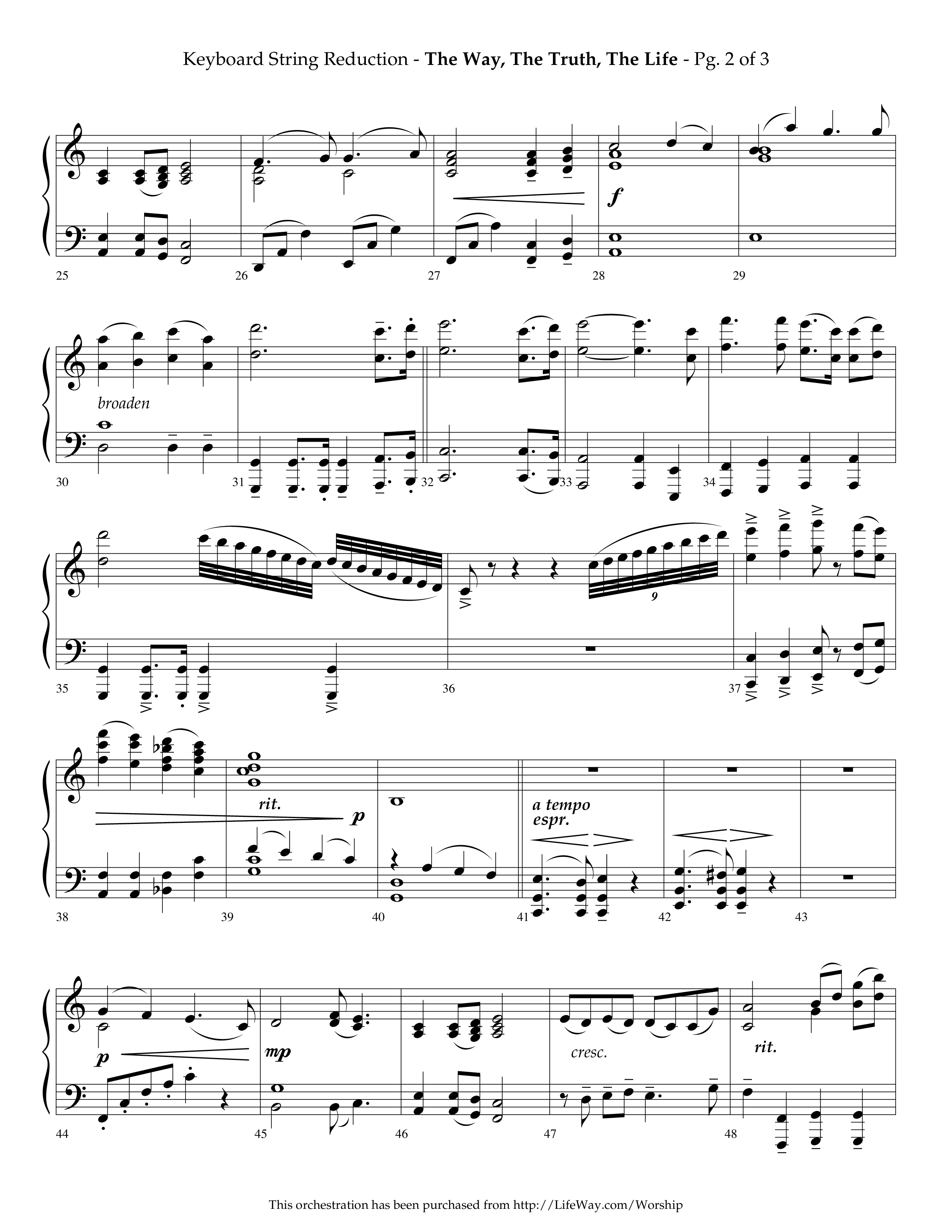 The Way The Truth The Life (Choral Anthem SATB) String Reduction (Lifeway Choral / Arr. Phillip Keveren)