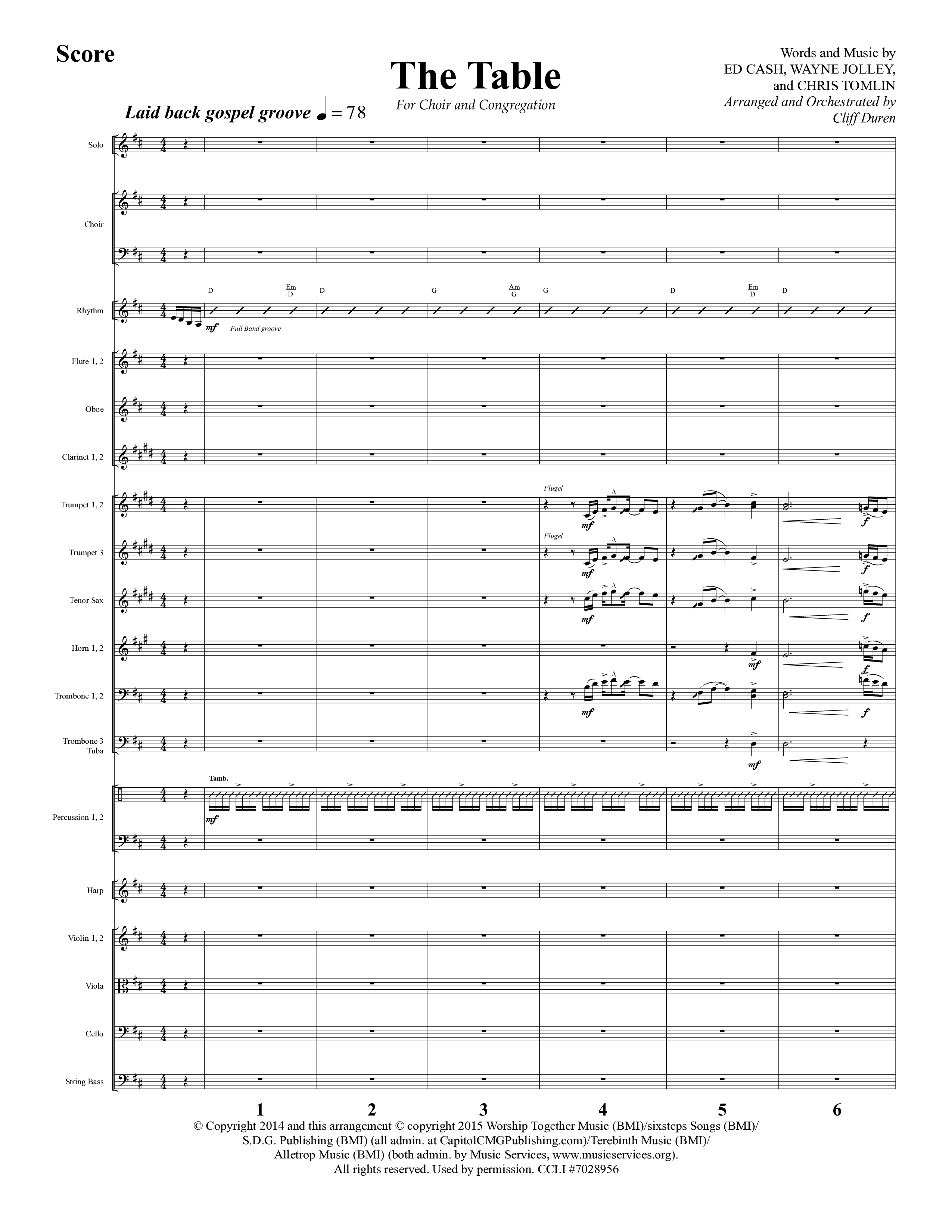 The Table (Choral Anthem SATB) Conductor's Score (Lifeway Choral / Arr. Cliff Duren)