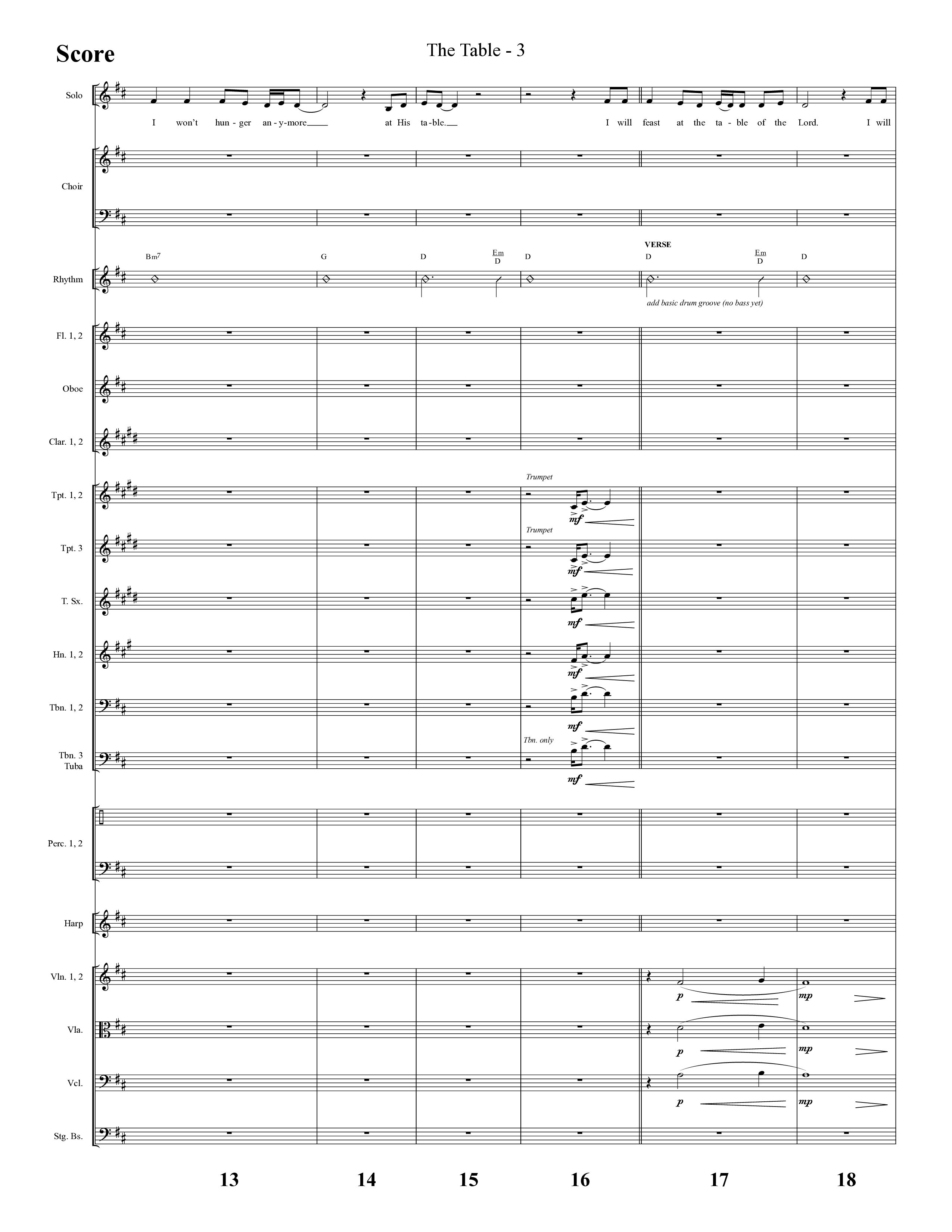 The Table (Choral Anthem SATB) Orchestration (Lifeway Choral / Arr. Cliff Duren)