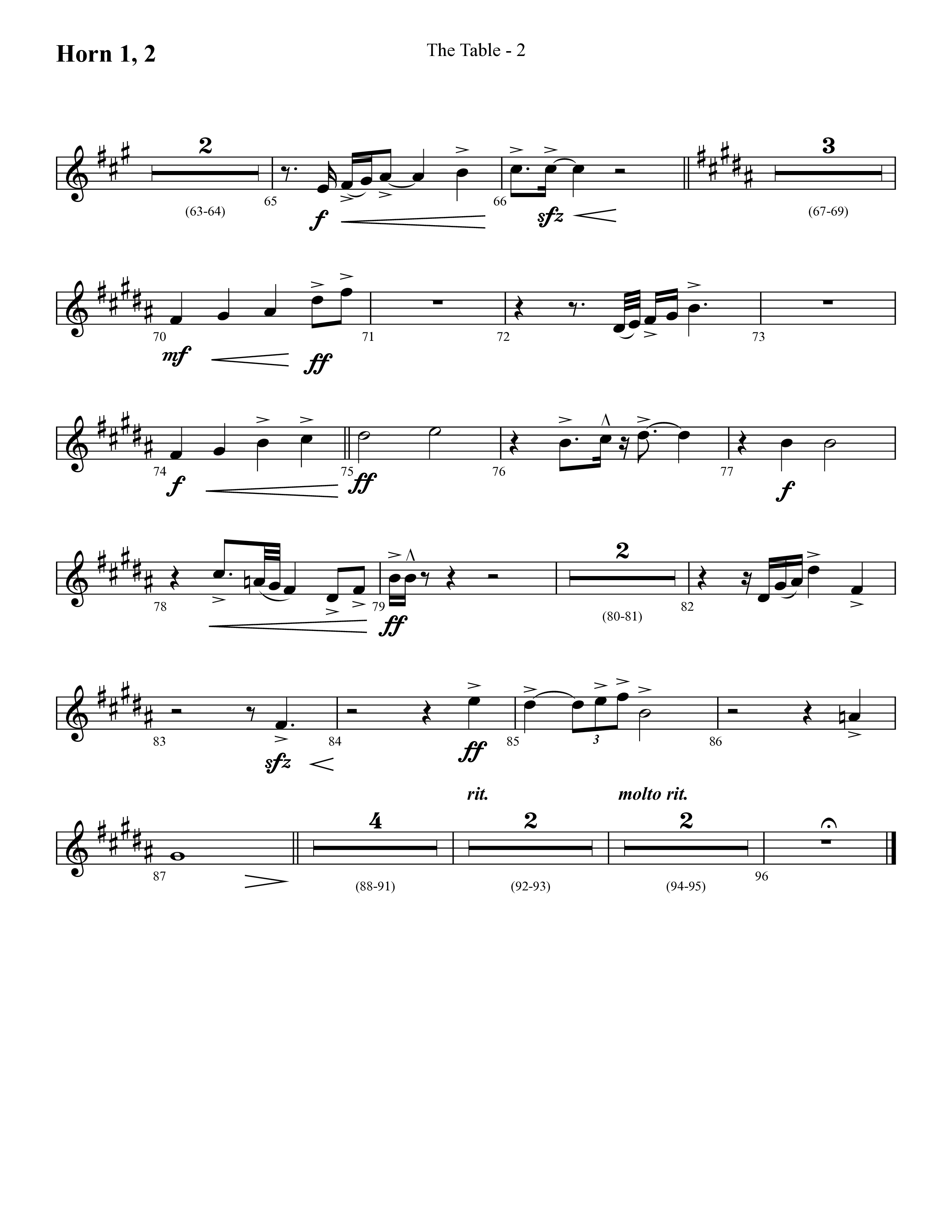 The Table (Choral Anthem SATB) French Horn 1/2 (Lifeway Choral / Arr. Cliff Duren)