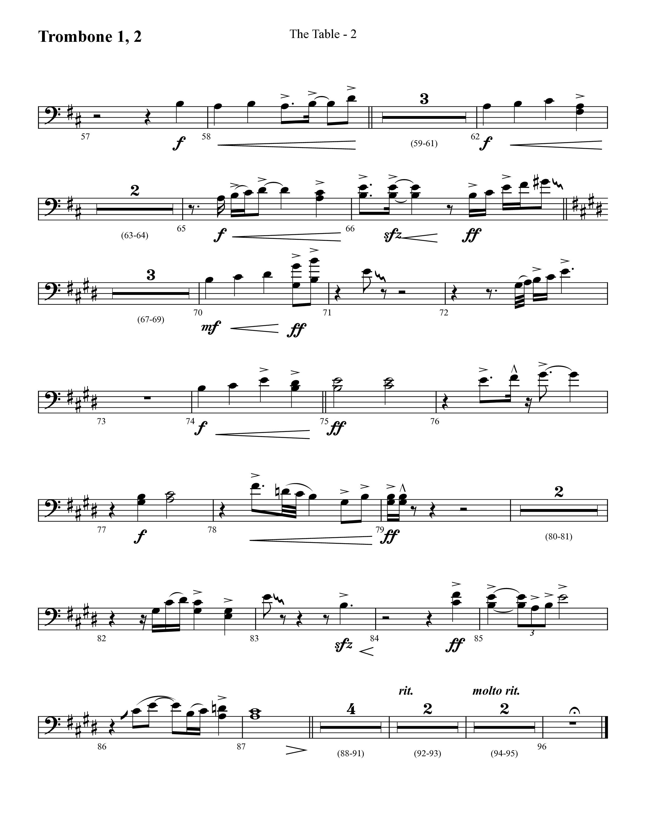 The Table (Choral Anthem SATB) Trombone 1/2 (Lifeway Choral / Arr. Cliff Duren)
