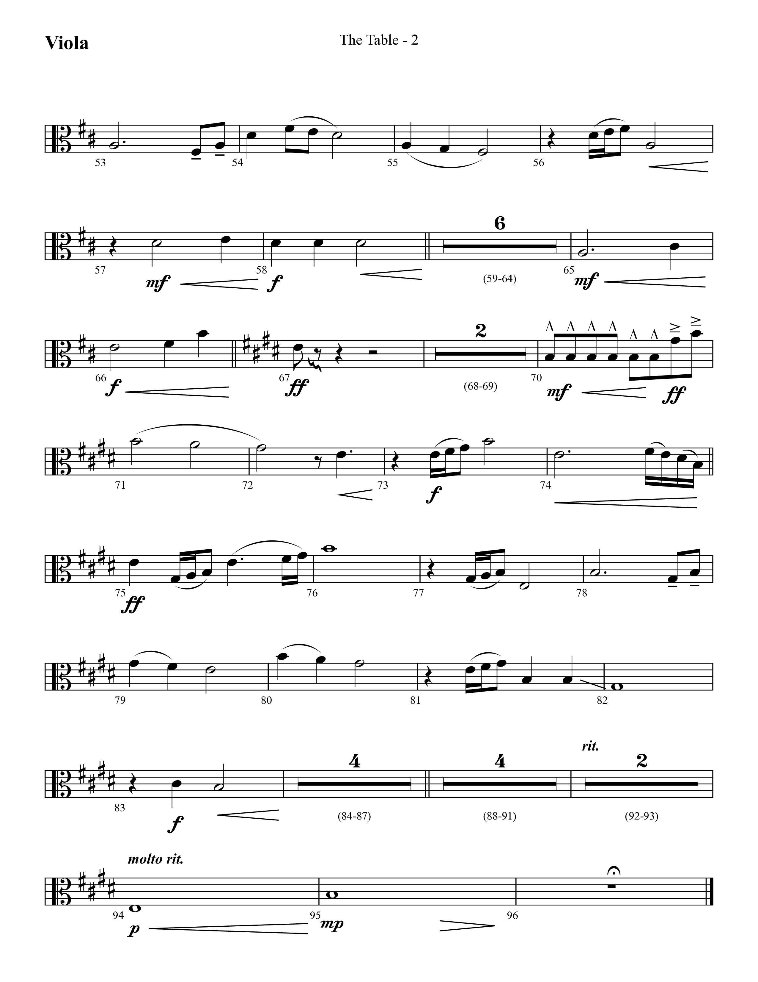 The Table (Choral Anthem SATB) Viola (Lifeway Choral / Arr. Cliff Duren)