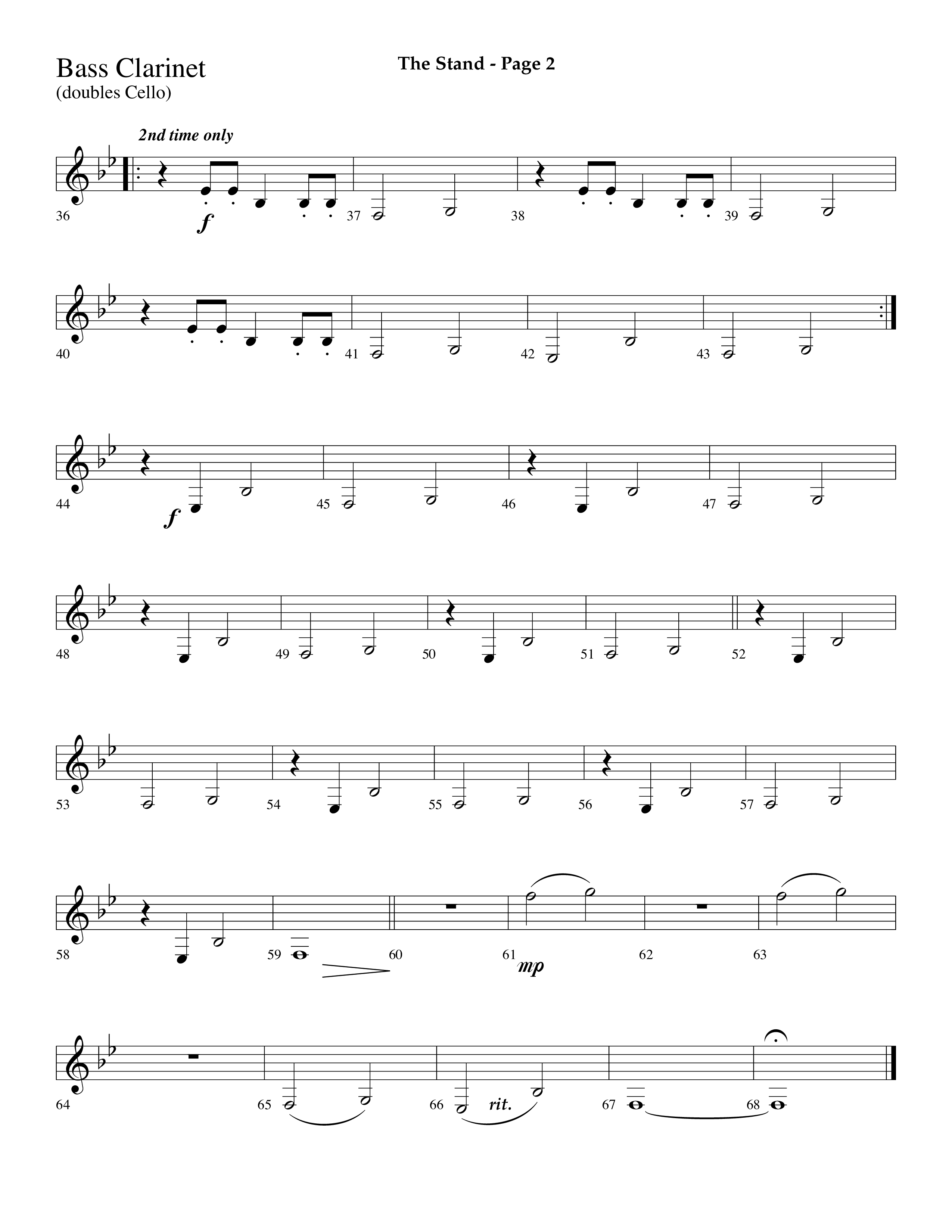 The Stand (Choral Anthem SATB) Bass Clarinet (Lifeway Choral / Arr. Dave Williamson)