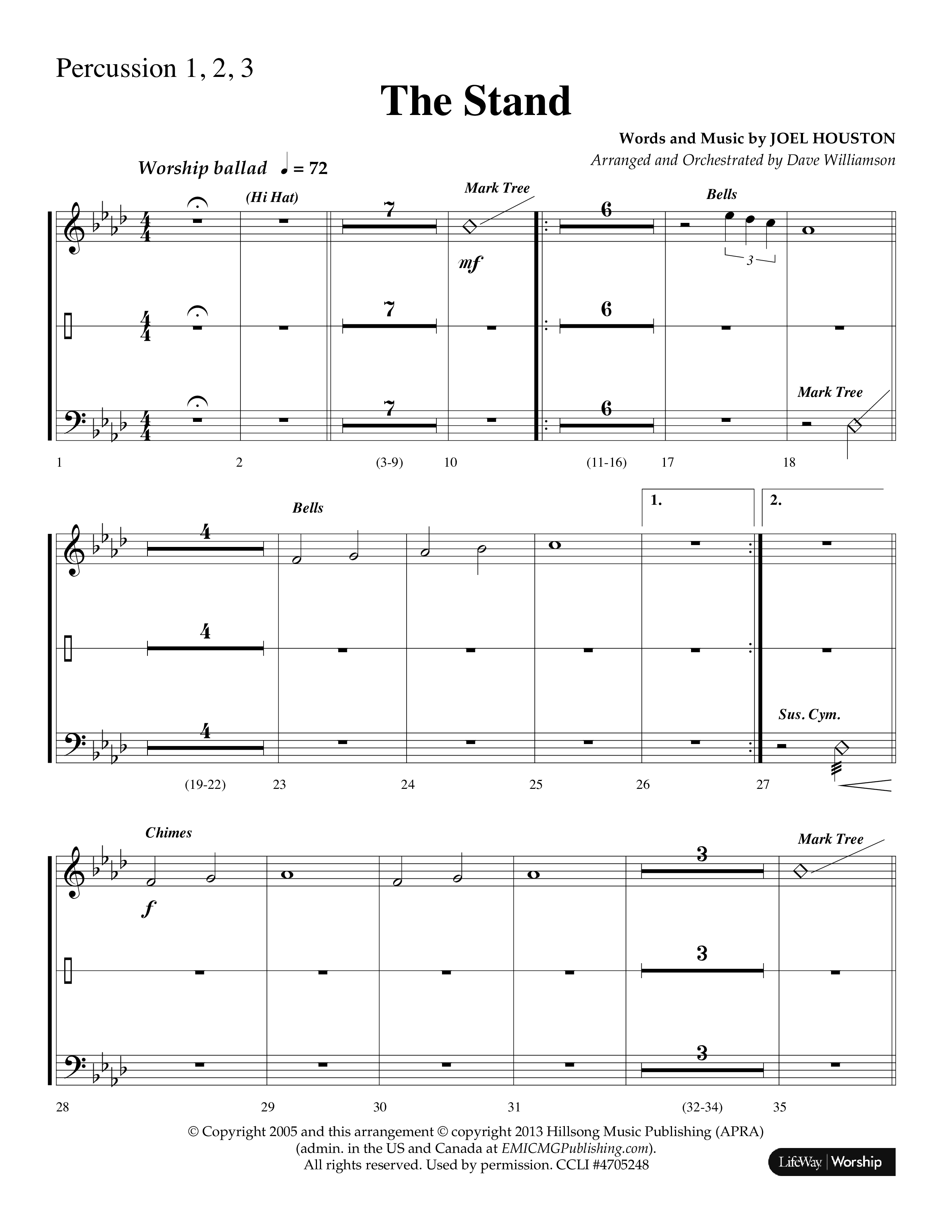The Stand (Choral Anthem SATB) Percussion (Lifeway Choral / Arr. Dave Williamson)