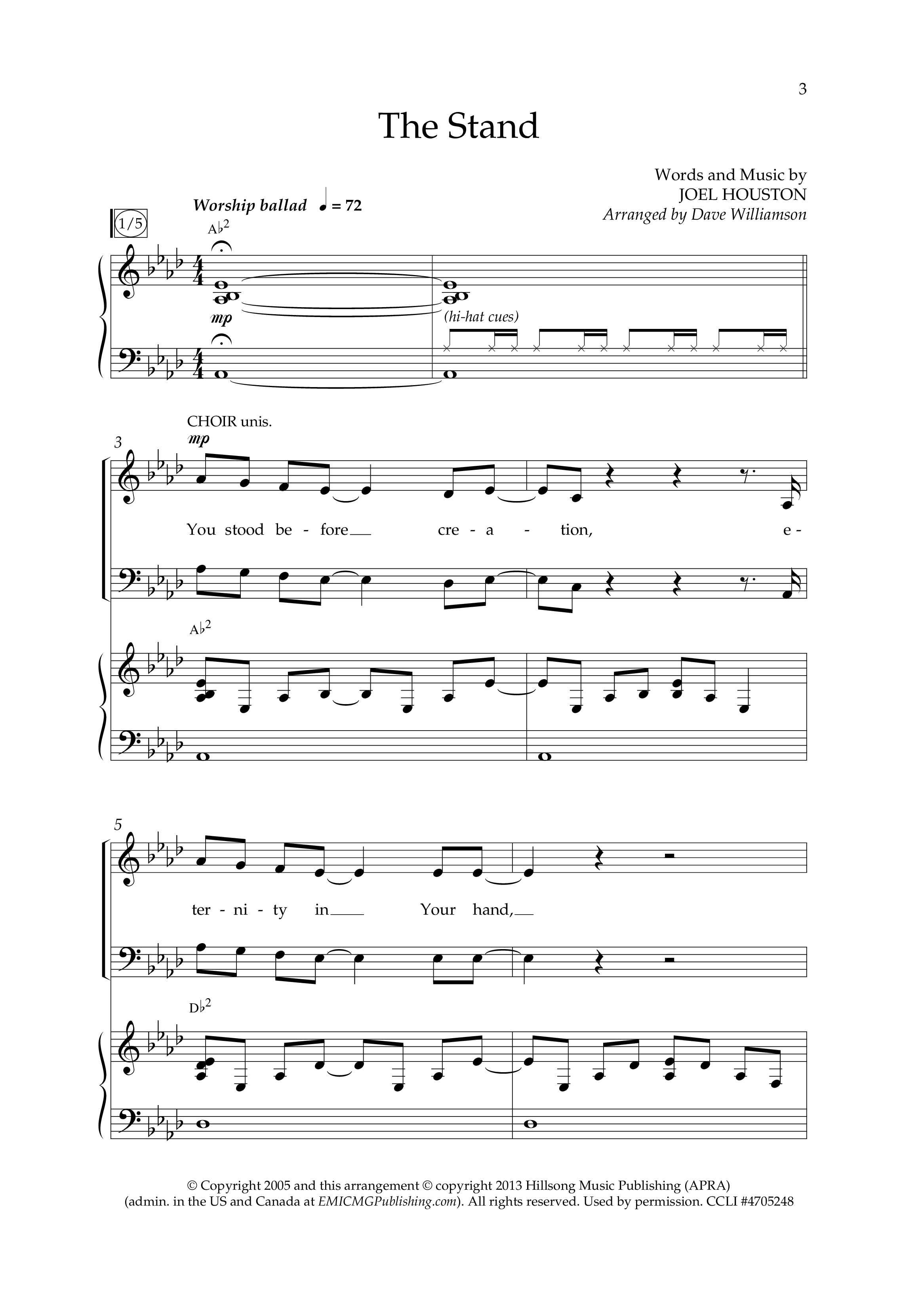 The Stand (Choral Anthem SATB) Anthem (SATB/Piano) (Lifeway Choral / Arr. Dave Williamson)