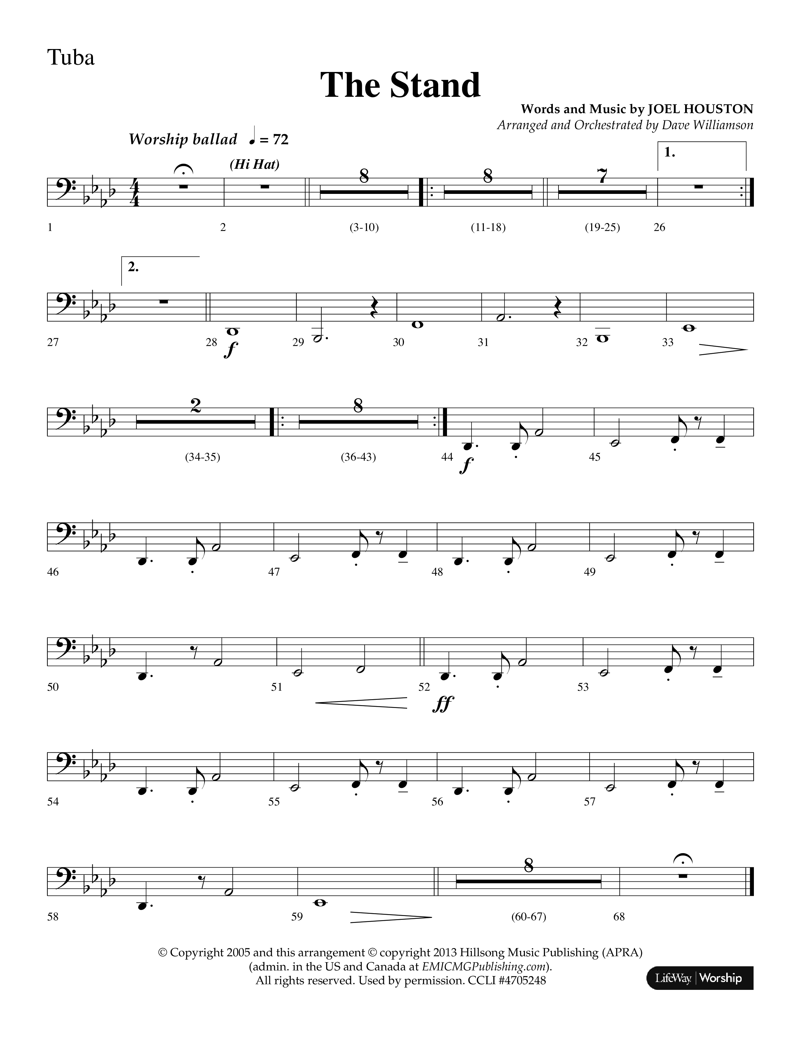 The Stand (Choral Anthem SATB) Tuba (Lifeway Choral / Arr. Dave Williamson)