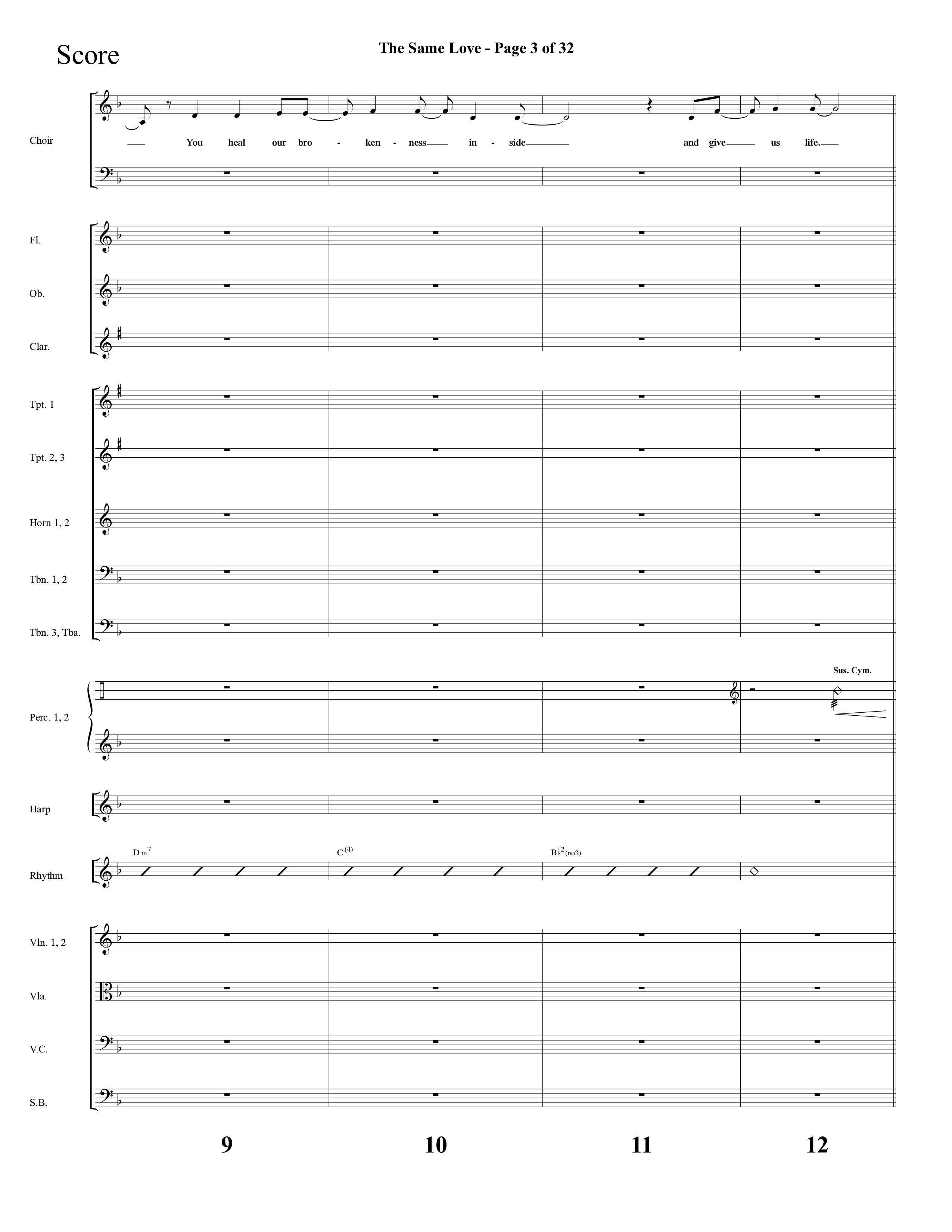 The Same Love (Choral Anthem SATB) Orchestration (Lifeway Choral / Arr. Cliff Duren)