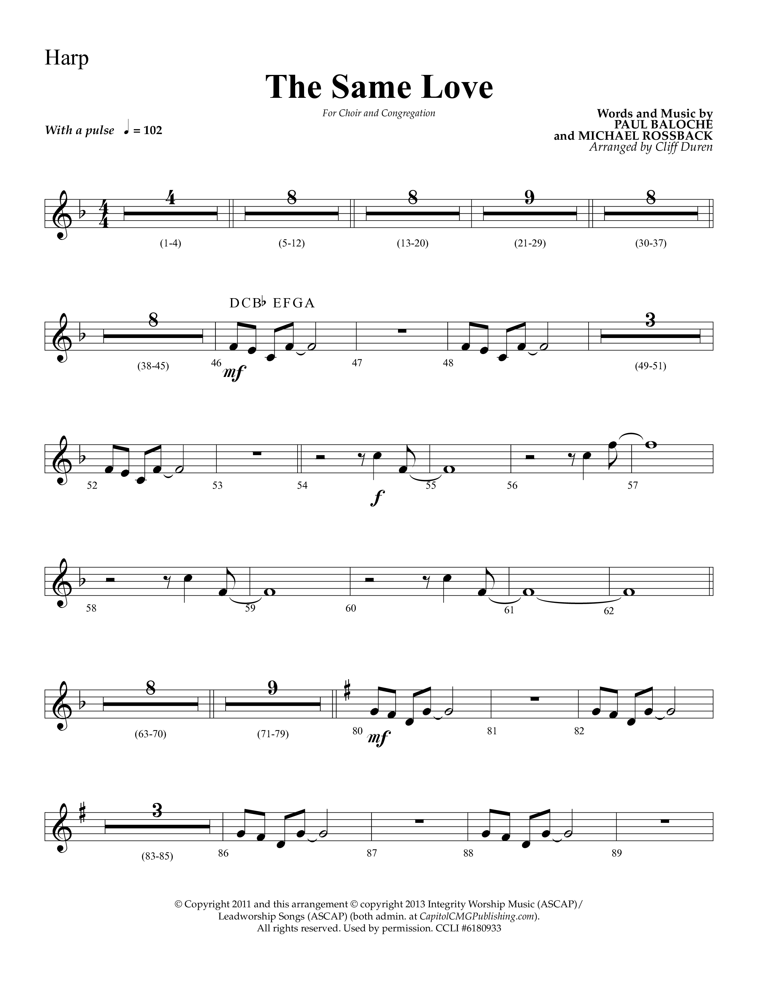 The Same Love (Choral Anthem SATB) Harp (Lifeway Choral / Arr. Cliff Duren)