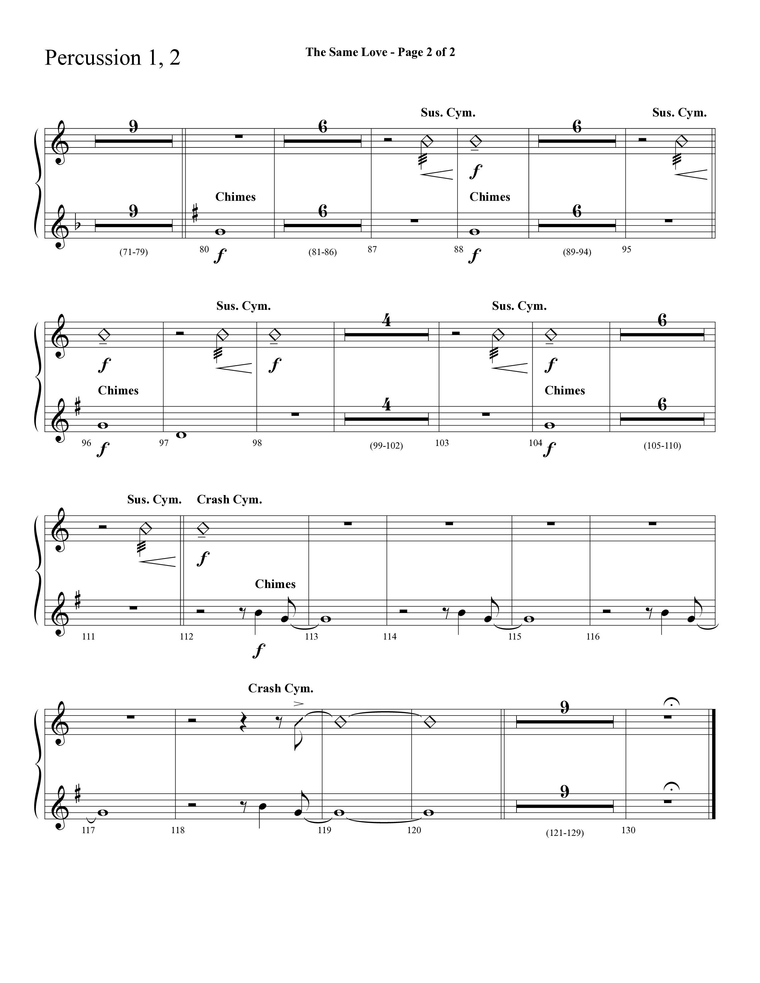 The Same Love (Choral Anthem SATB) Percussion (Lifeway Choral / Arr. Cliff Duren)