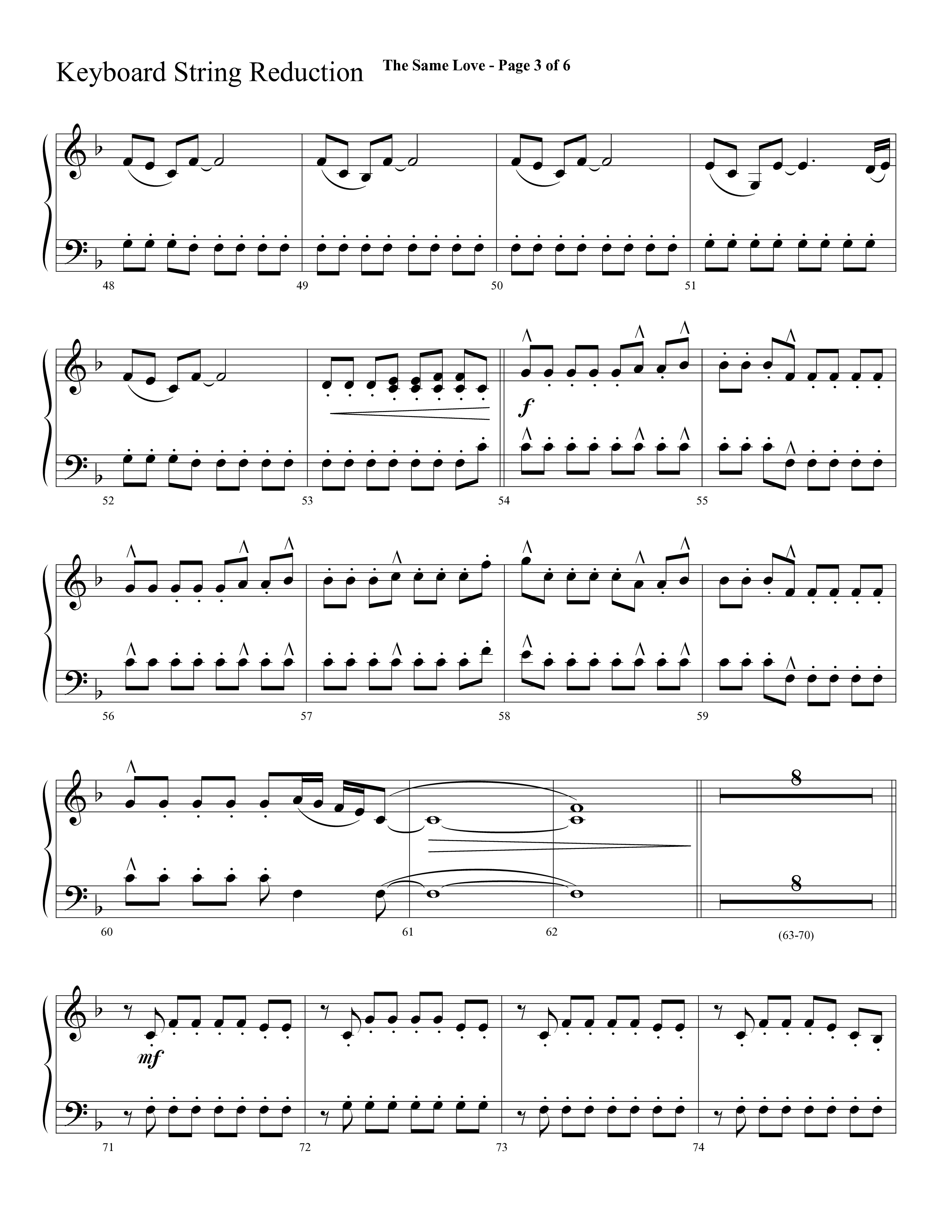 The Same Love (Choral Anthem SATB) String Reduction (Lifeway Choral / Arr. Cliff Duren)