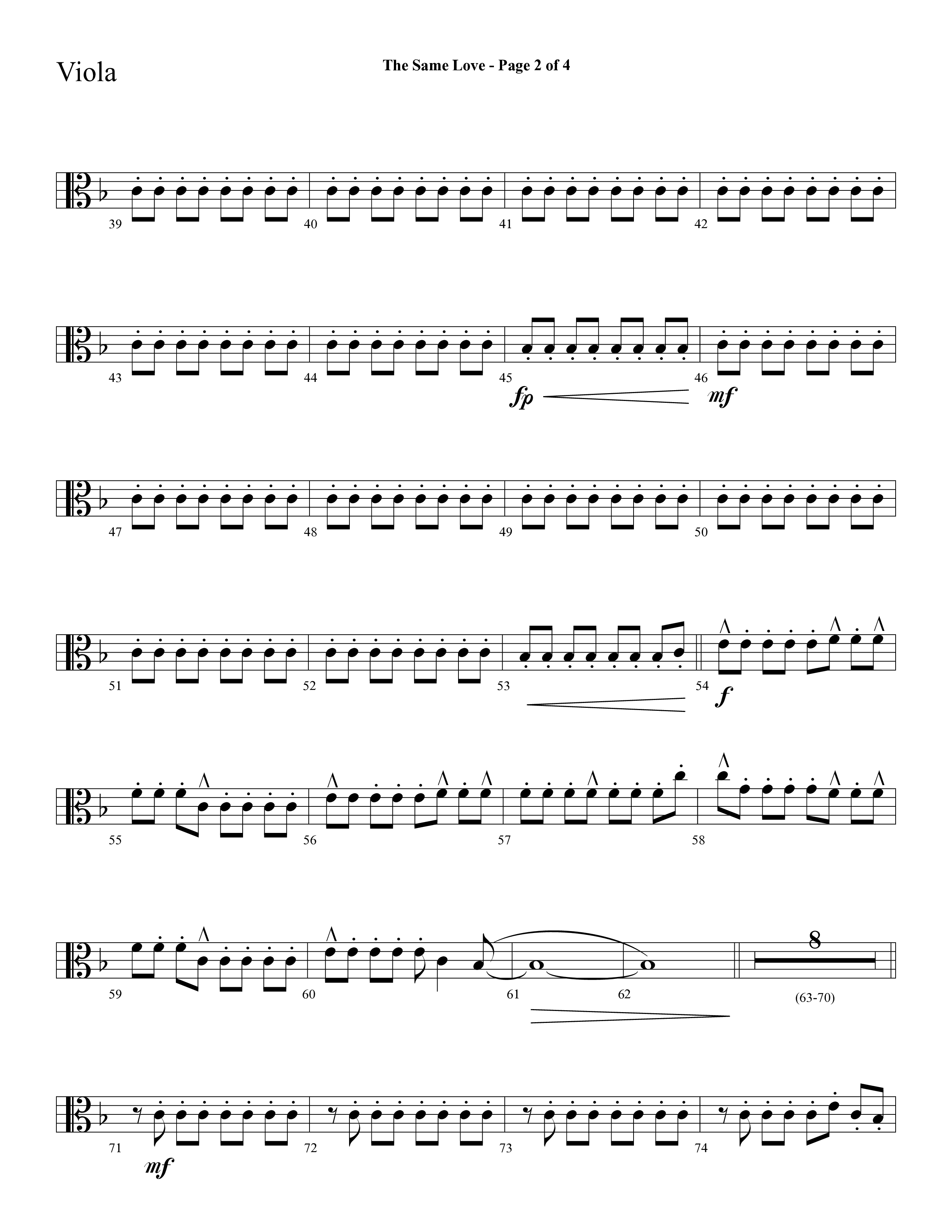 The Same Love (Choral Anthem SATB) Viola (Lifeway Choral / Arr. Cliff Duren)