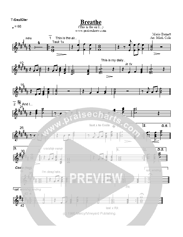 Breathe / Yearn Tenor Sax/Clarinet (Kathryn Scott)