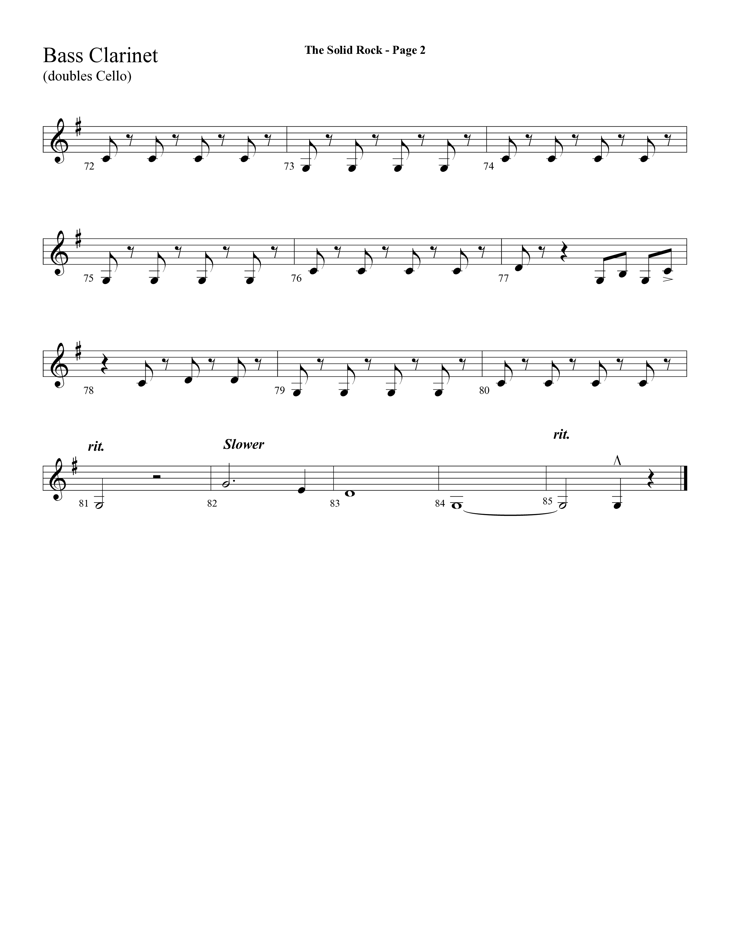 The Solid Rock (with How Firm A Foundation) (Choral Anthem SATB) Bass Clarinet (Lifeway Choral / Arr. Dave Williamson)