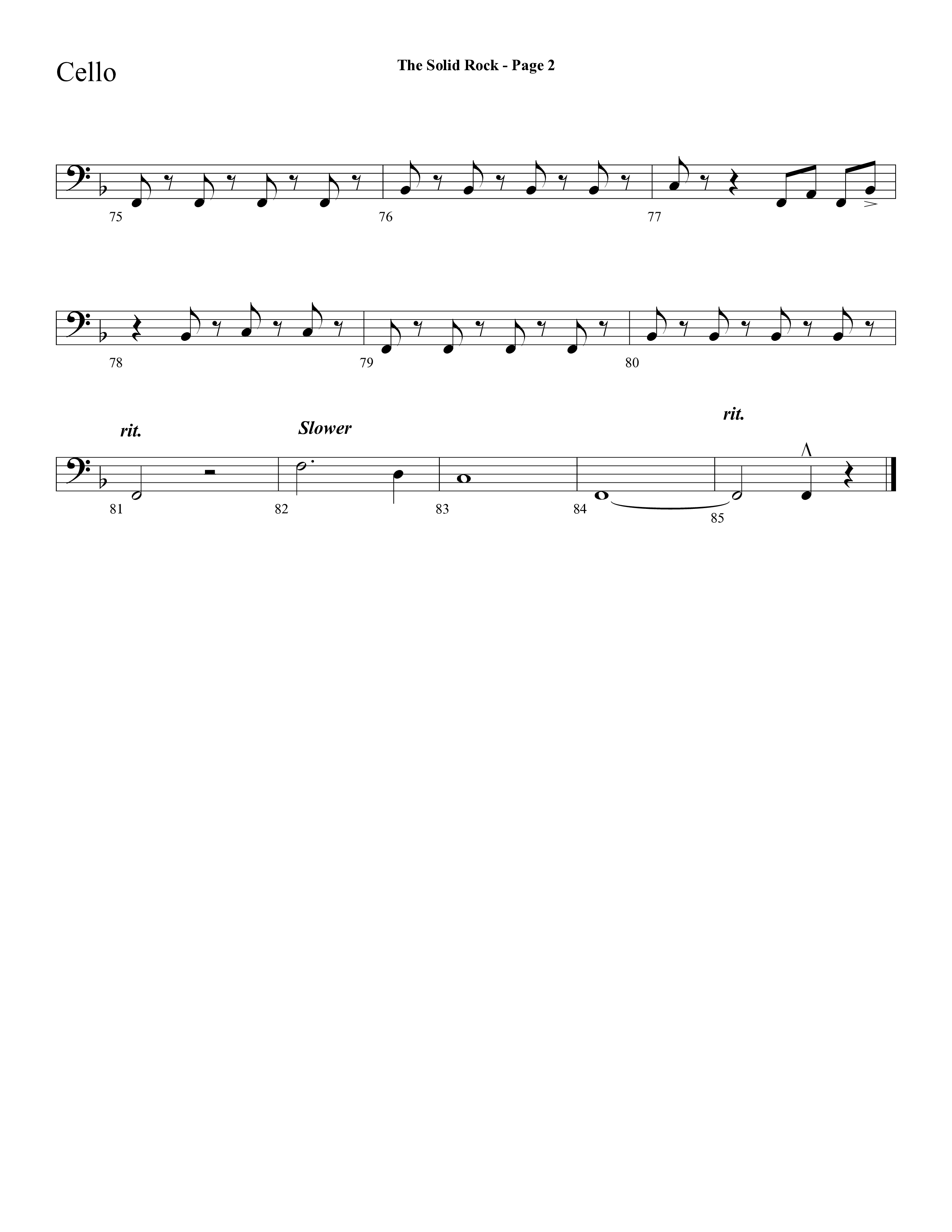 The Solid Rock (with How Firm A Foundation) (Choral Anthem SATB) Cello (Lifeway Choral / Arr. Dave Williamson)