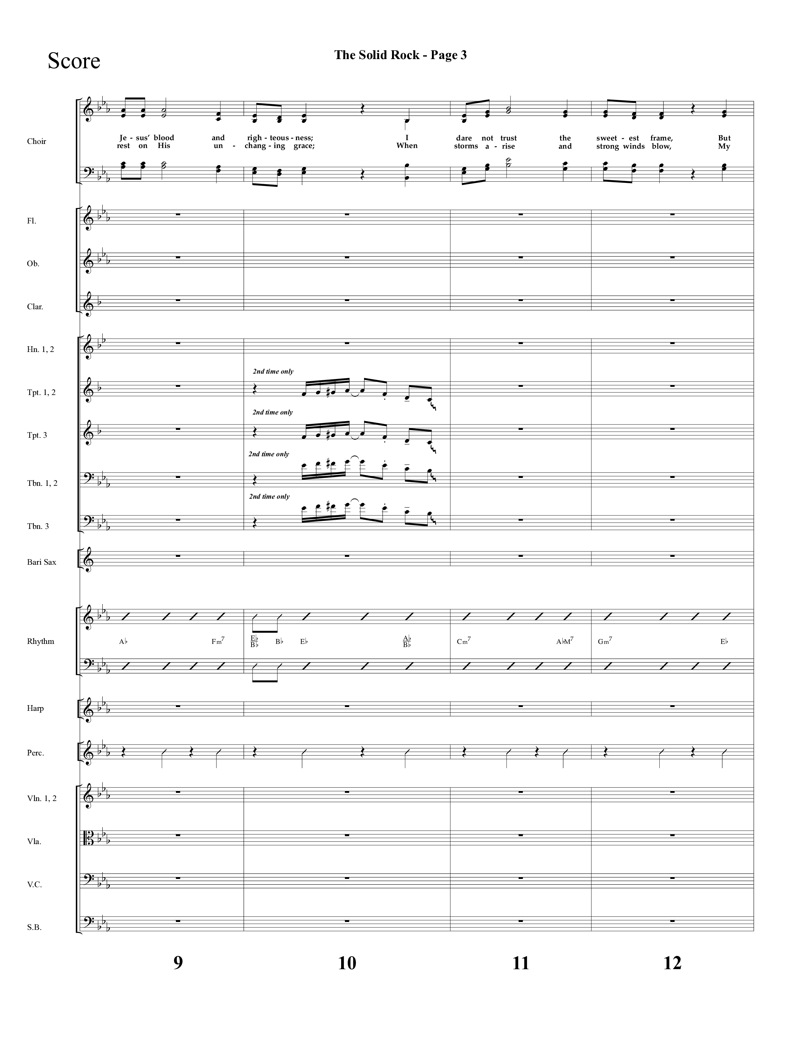 The Solid Rock (with How Firm A Foundation) (Choral Anthem SATB) Conductor's Score (Lifeway Choral / Arr. Dave Williamson)