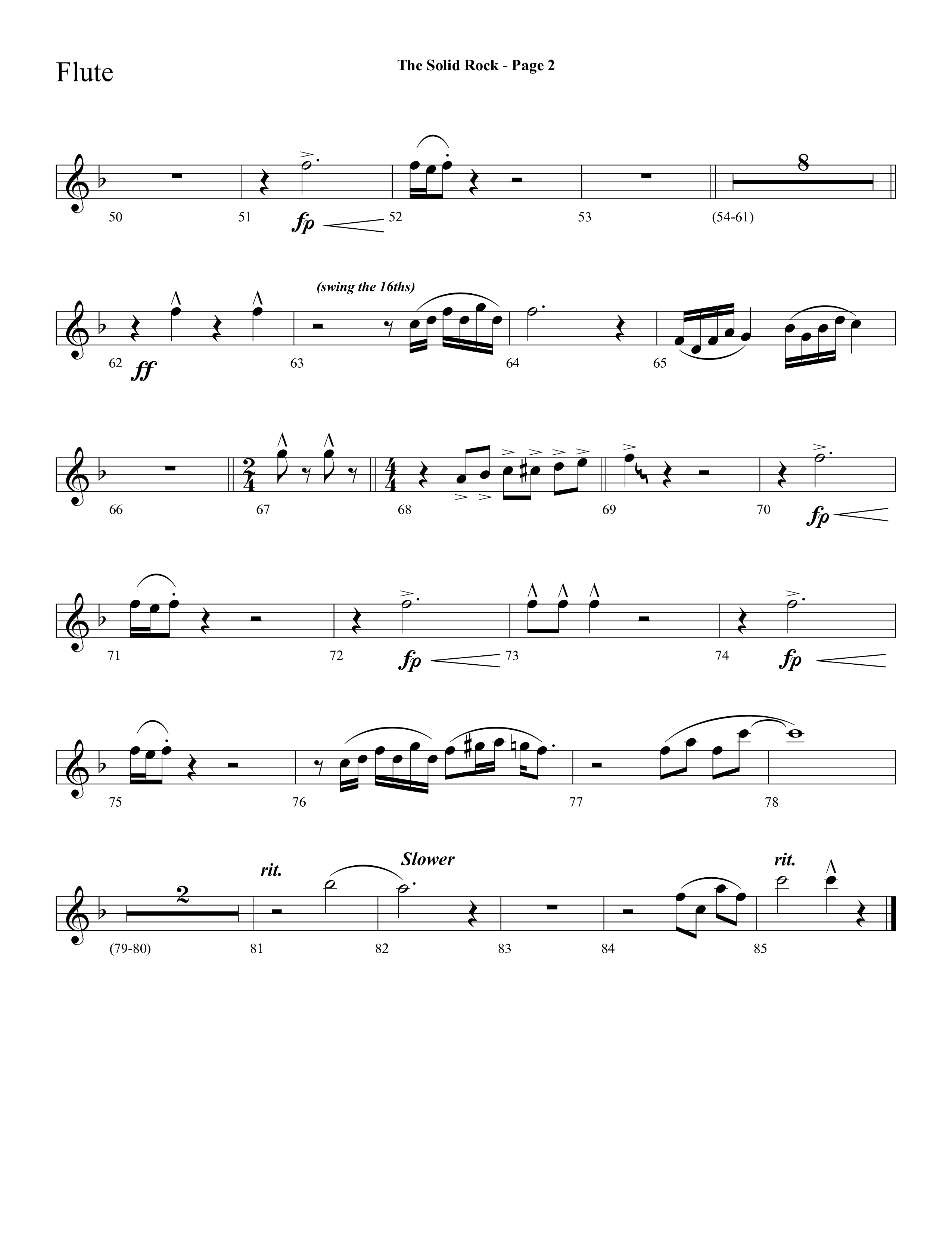The Solid Rock (with How Firm A Foundation) (Choral Anthem SATB) Flute (Lifeway Choral / Arr. Dave Williamson)