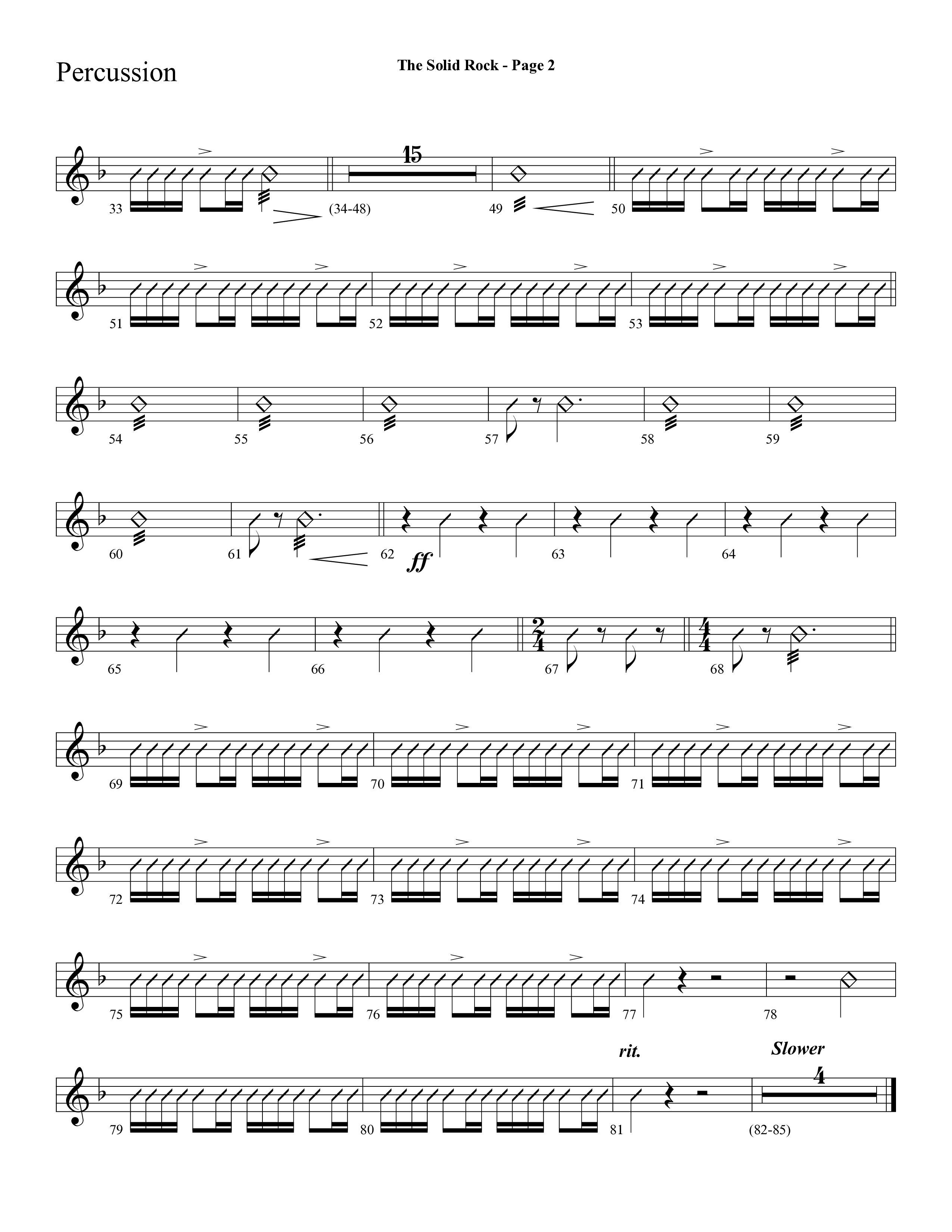 The Solid Rock (with How Firm A Foundation) (Choral Anthem SATB) Percussion (Lifeway Choral / Arr. Dave Williamson)