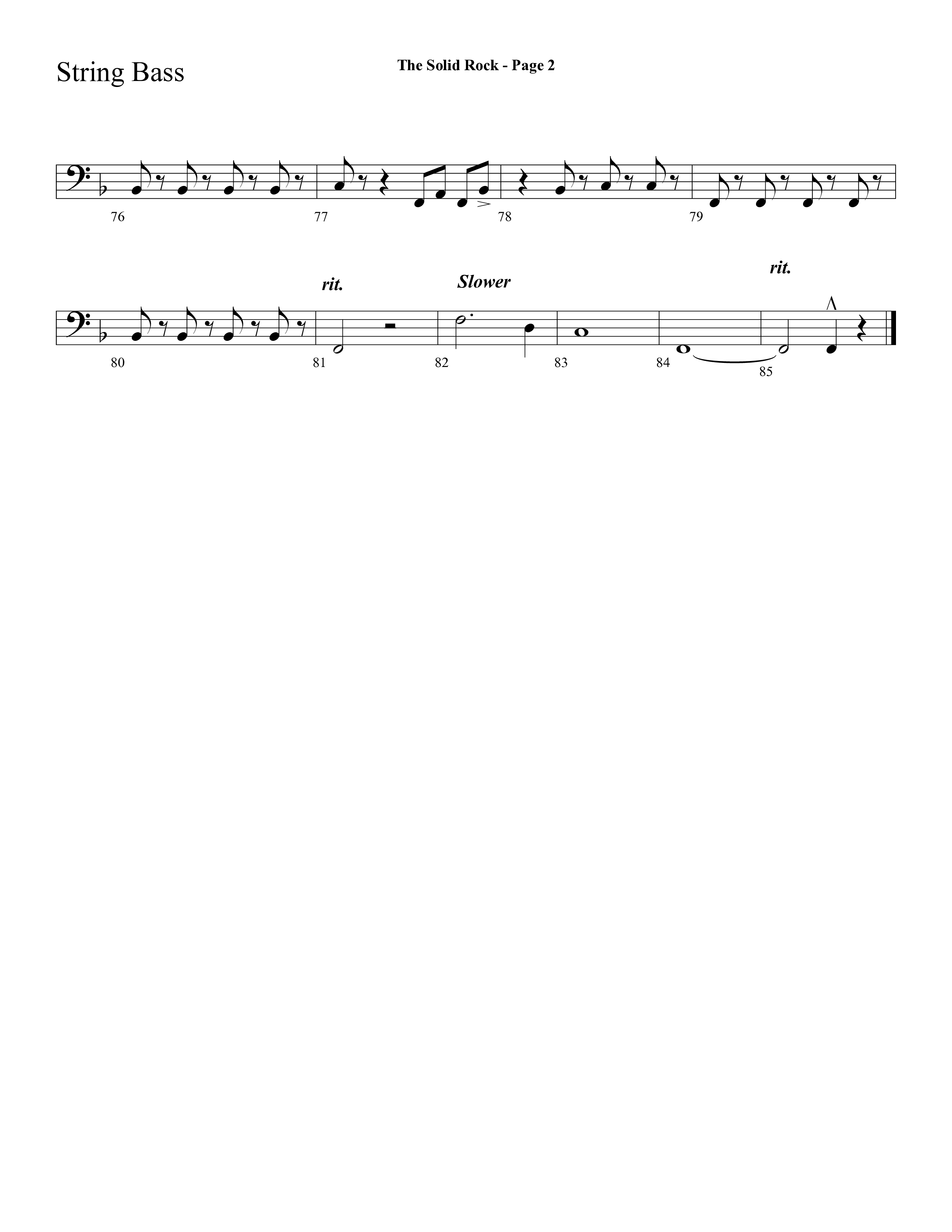 The Solid Rock (with How Firm A Foundation) (Choral Anthem SATB) String Bass (Lifeway Choral / Arr. Dave Williamson)