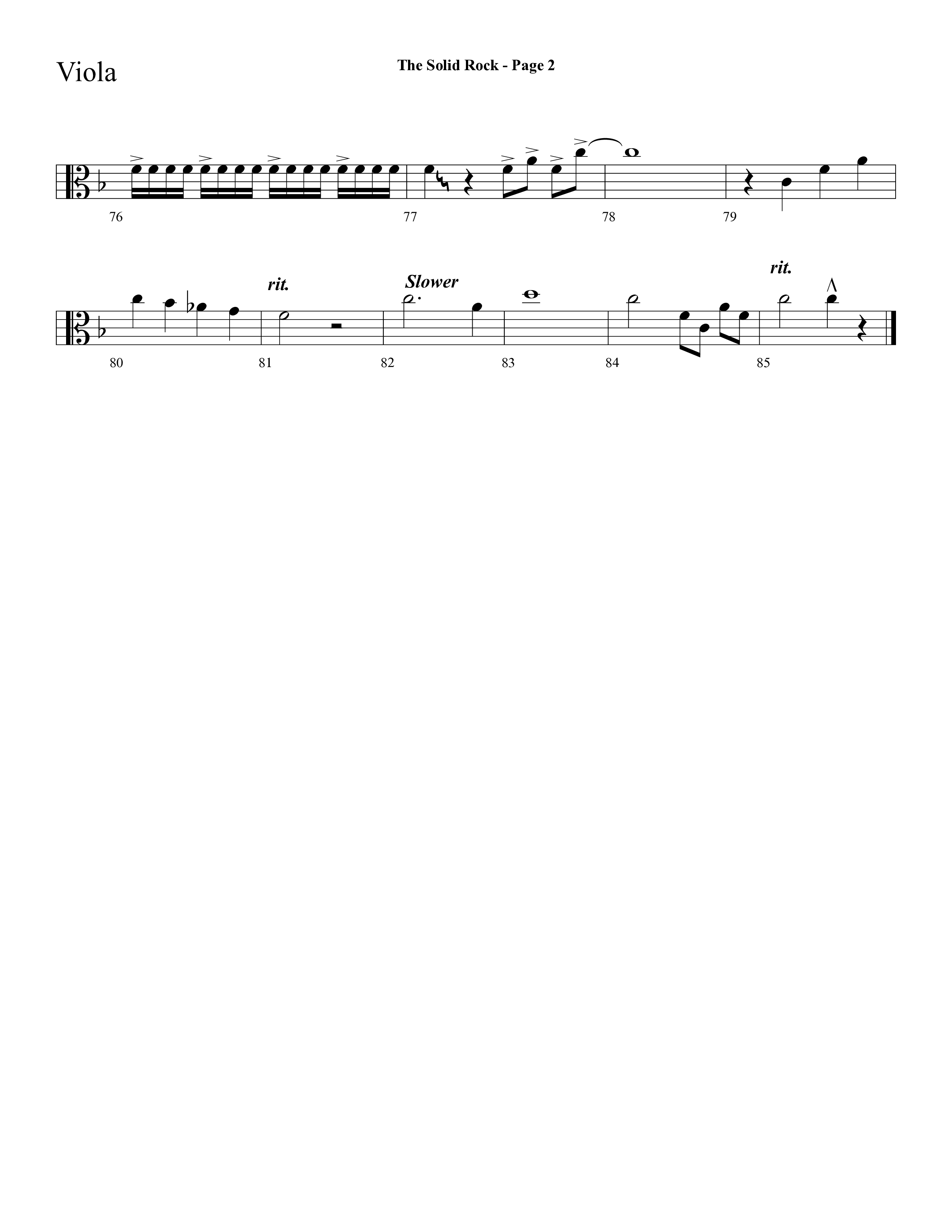 The Solid Rock (with How Firm A Foundation) (Choral Anthem SATB) Viola (Lifeway Choral / Arr. Dave Williamson)