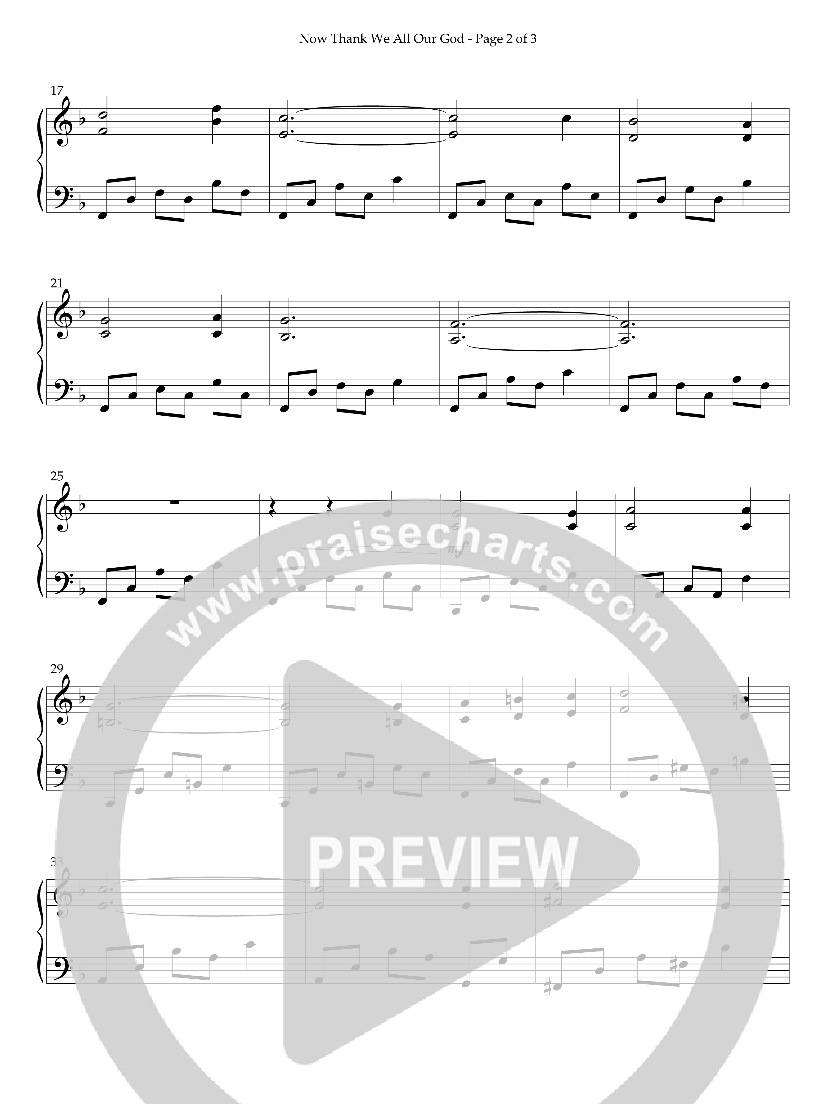 Now Thank We All Our God (Instrumental) Piano Sheet (Lifeway Worship / Arr. Kevin E. Cummings)