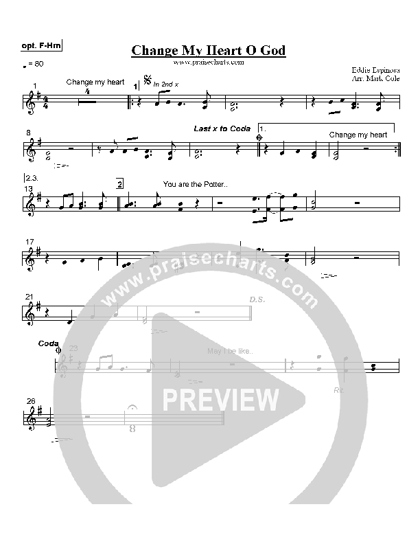 Change My Heart Oh God French Horn (Eddie Espinosa)