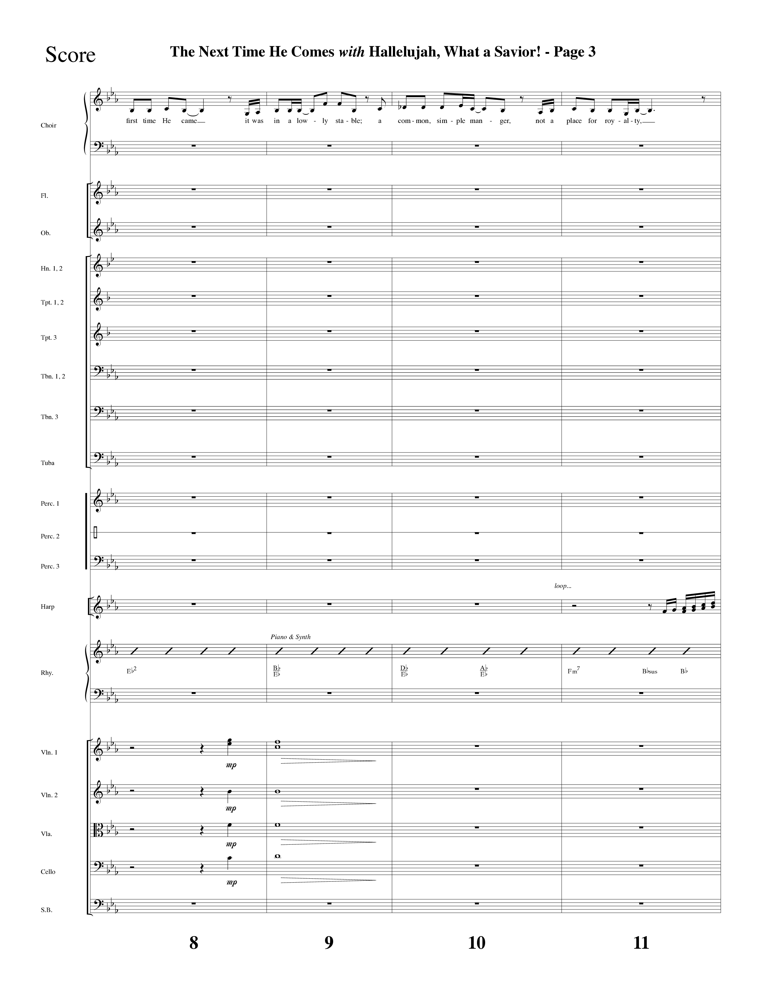 The Next Time He Comes (with Hallelujah What A Savior) (Choral Anthem SATB) Orchestration (Lifeway Choral / Arr. Dave Williamson)