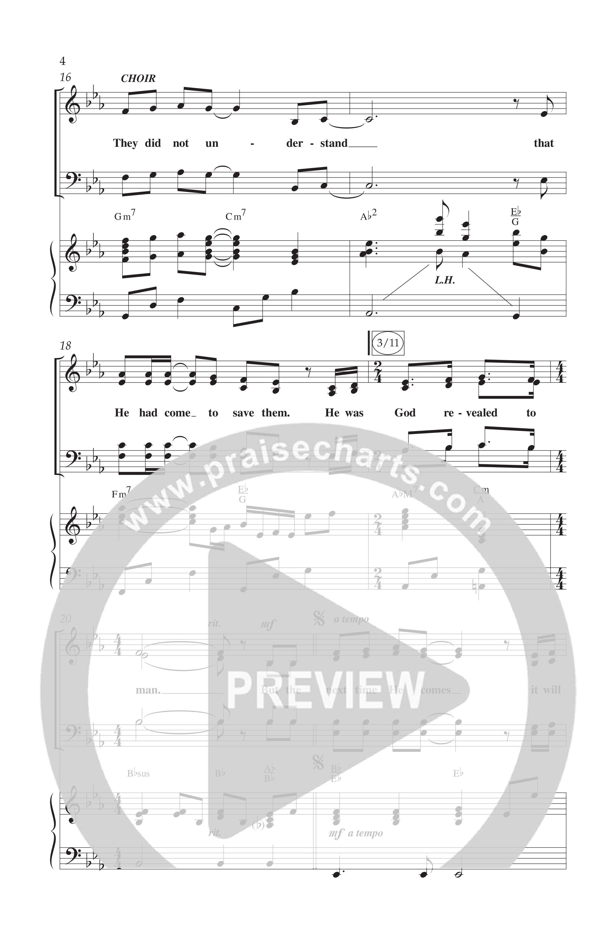 The Next Time He Comes (with Hallelujah What A Savior) (Choral Anthem SATB) Anthem (SATB/Piano) (Lifeway Choral / Arr. Dave Williamson)
