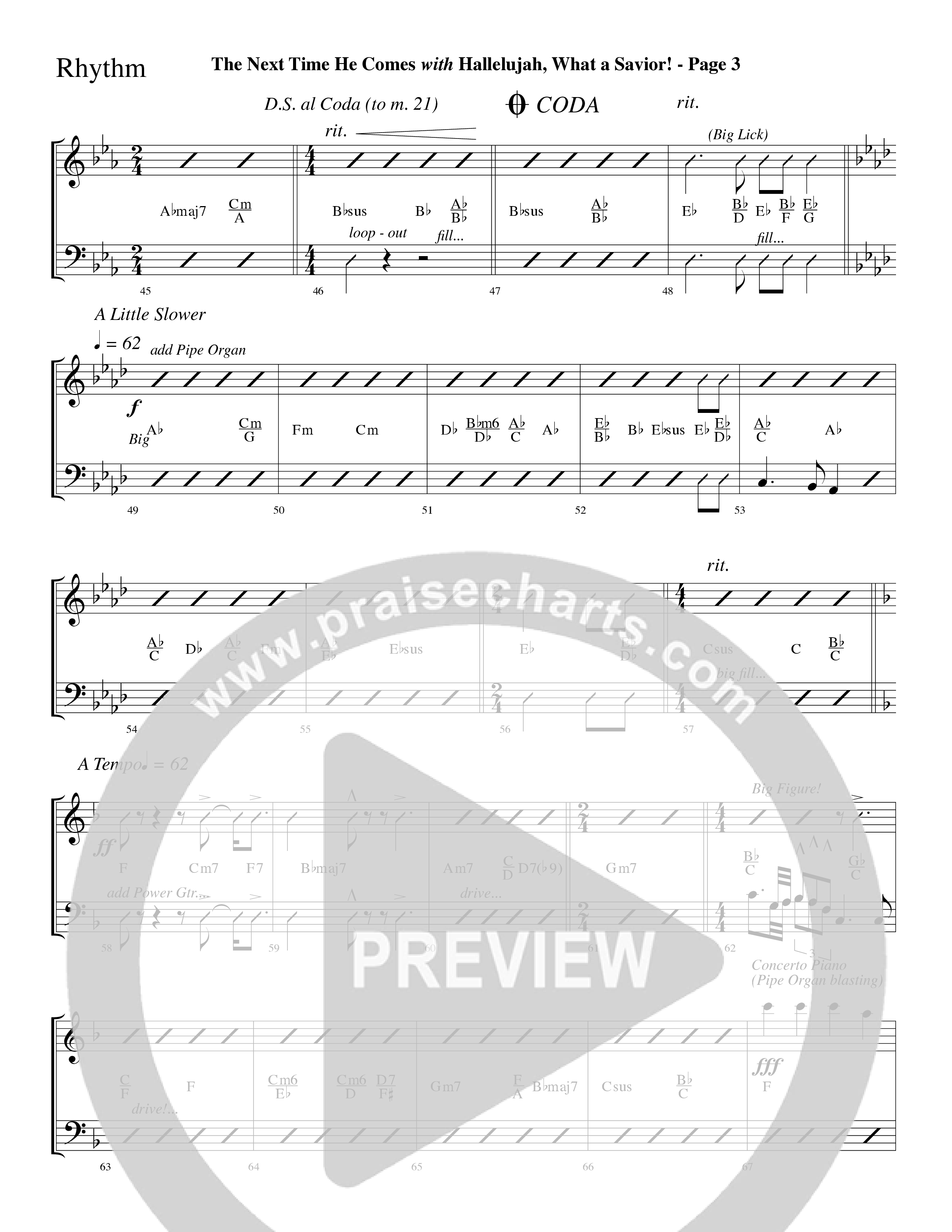 The Next Time He Comes (with Hallelujah What A Savior) (Choral Anthem SATB) Lead Melody & Rhythm (Lifeway Choral / Arr. Dave Williamson)
