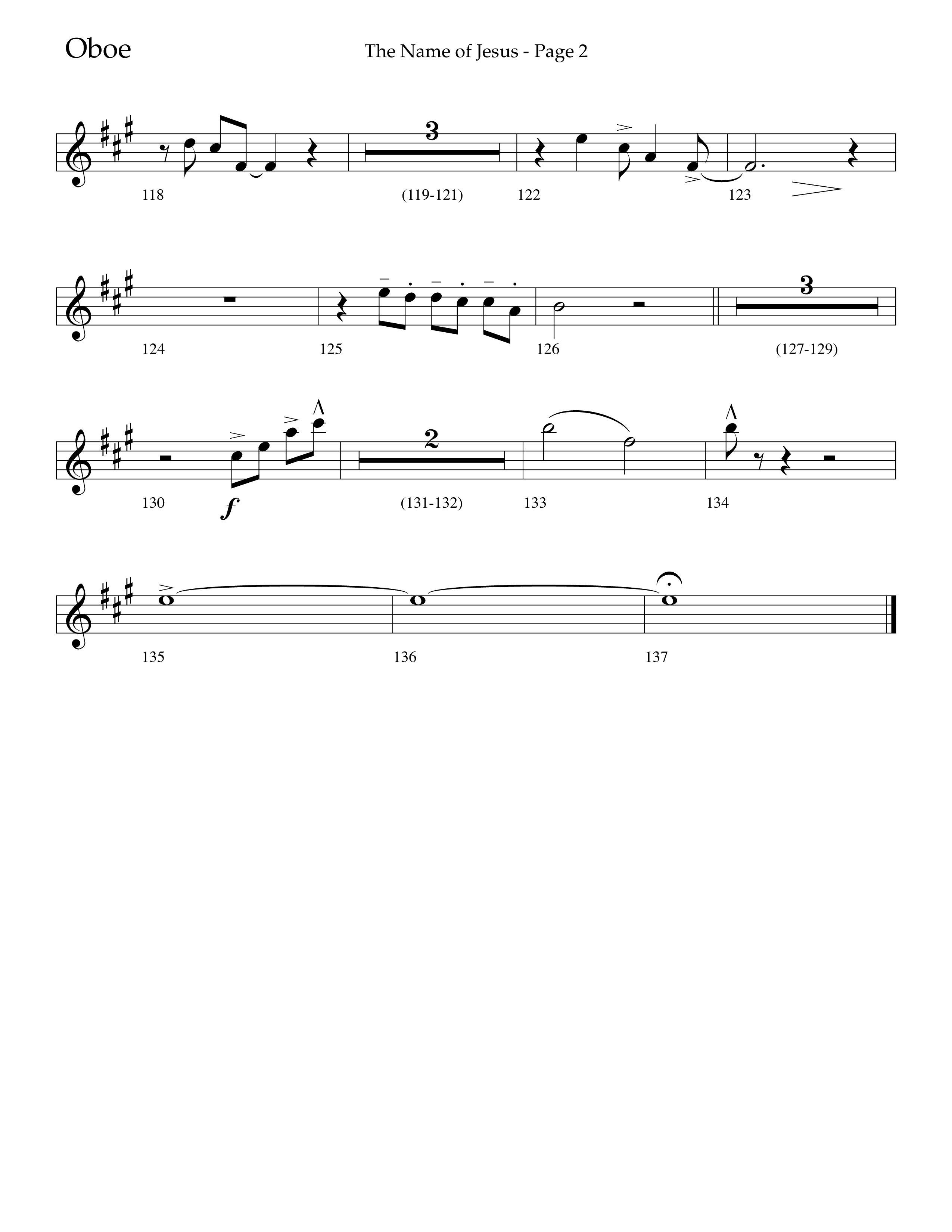 The Name Of Jesus (Choral Anthem SATB) Oboe (Lifeway Choral / Arr. Travis Cottrell / Orch. Scott Harris)