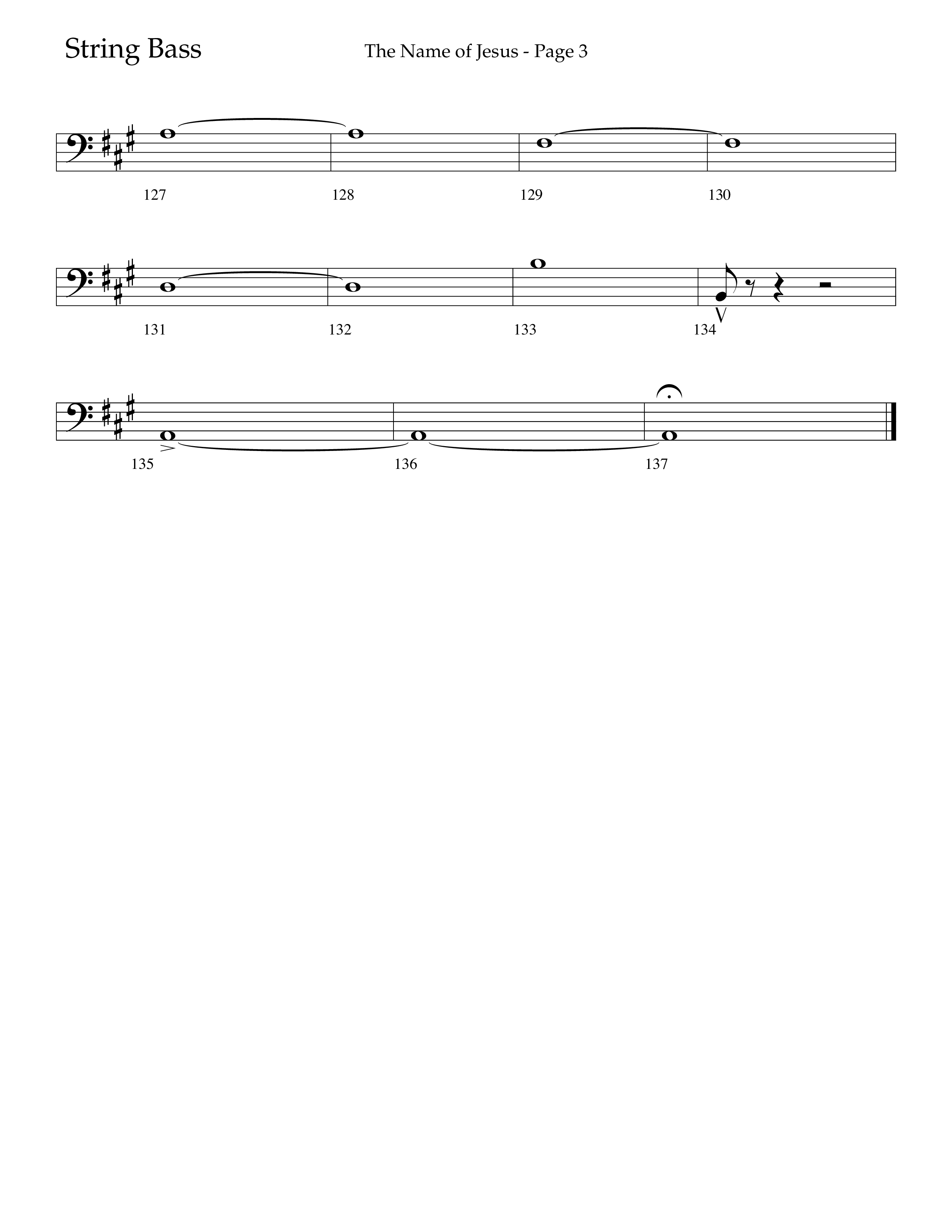 The Name Of Jesus (Choral Anthem SATB) String Bass (Lifeway Choral / Arr. Travis Cottrell / Orch. Scott Harris)