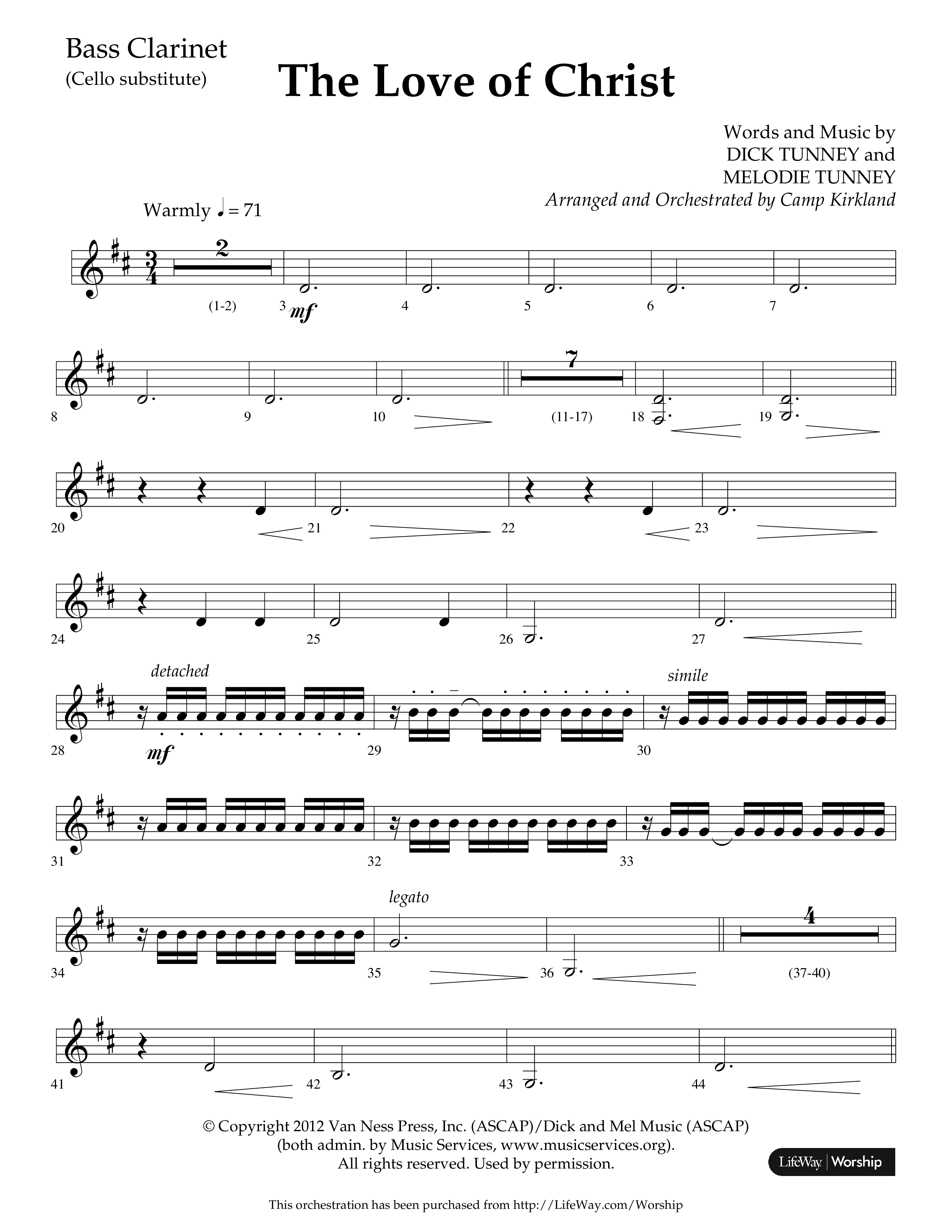 The Love Of Christ (Choral Anthem SATB) Bass Clarinet (Lifeway Choral / Arr. Camp Kirkland)