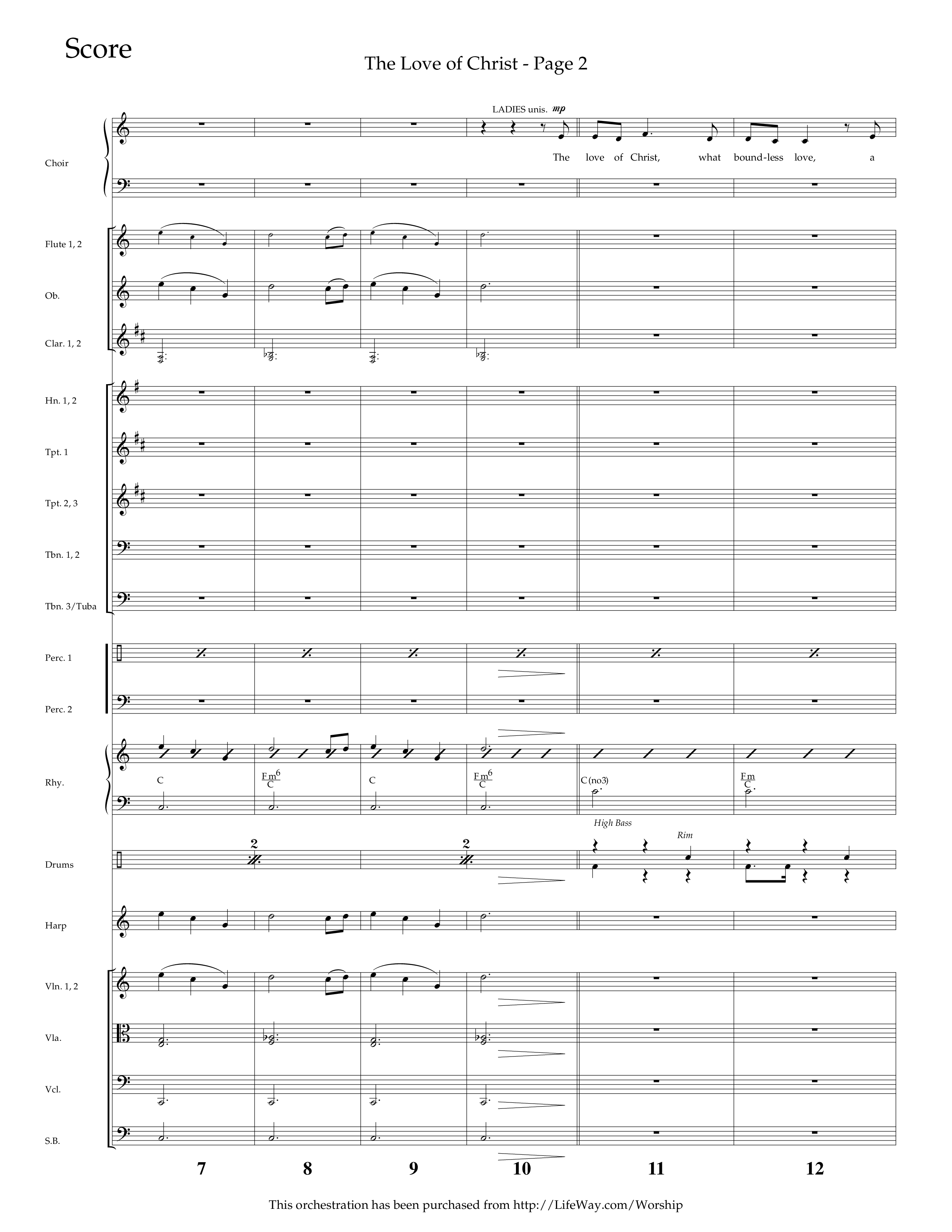 The Love Of Christ (Choral Anthem SATB) Orchestration (Lifeway Choral / Arr. Camp Kirkland)