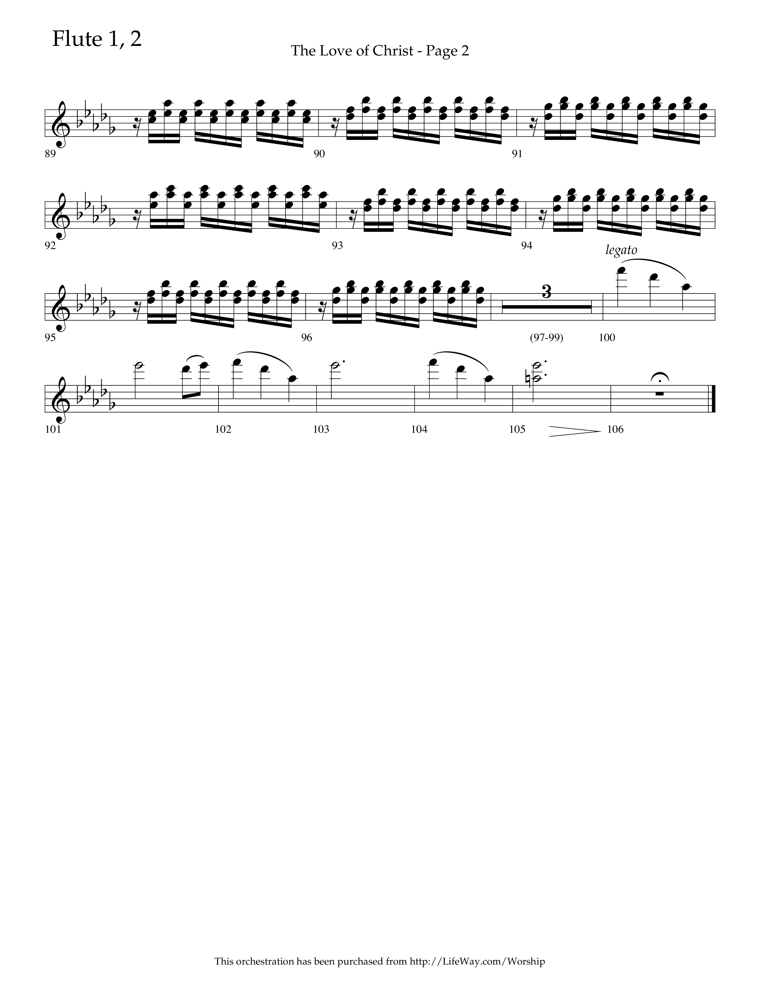 The Love Of Christ (Choral Anthem SATB) Flute 1/2 (Lifeway Choral / Arr. Camp Kirkland)