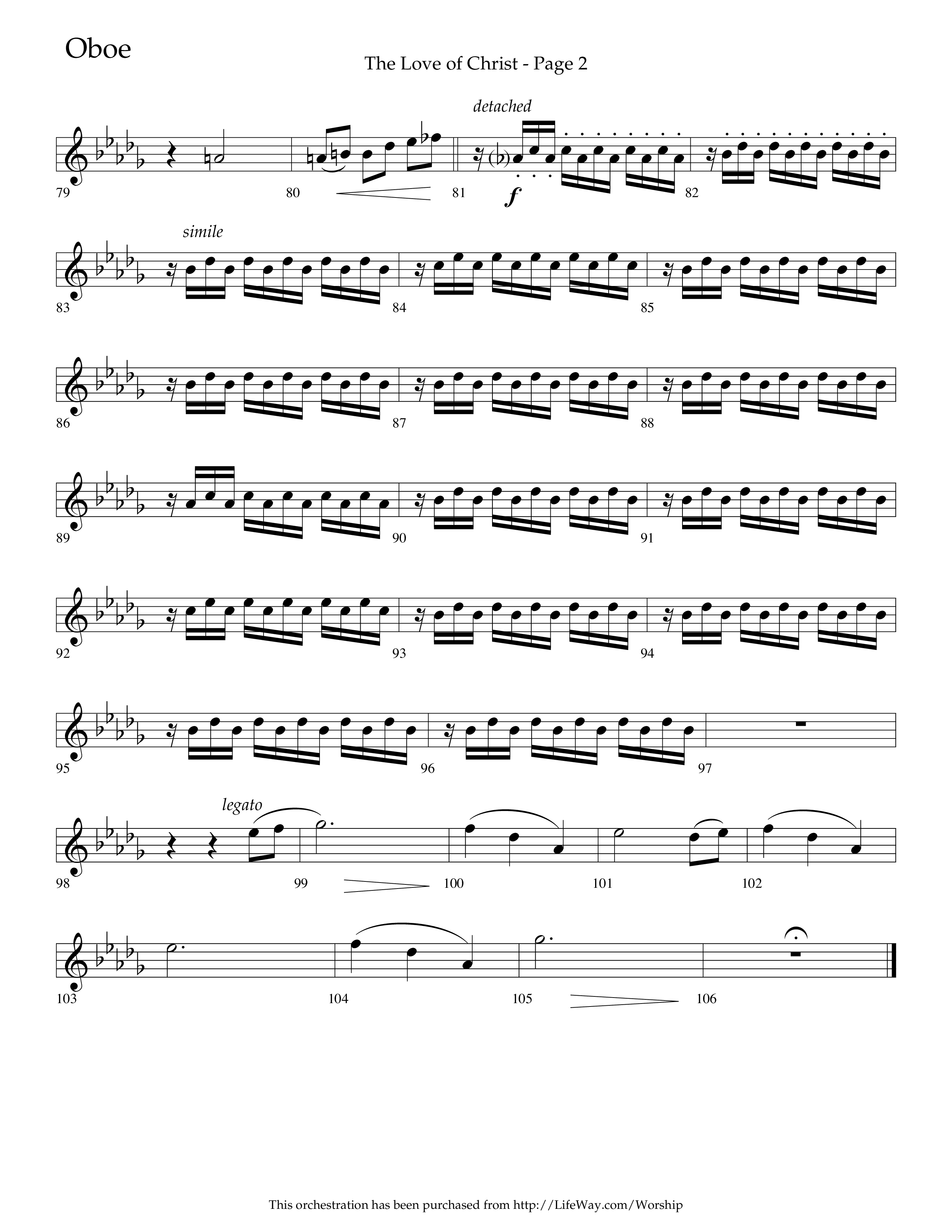 The Love Of Christ (Choral Anthem SATB) Oboe (Lifeway Choral / Arr. Camp Kirkland)