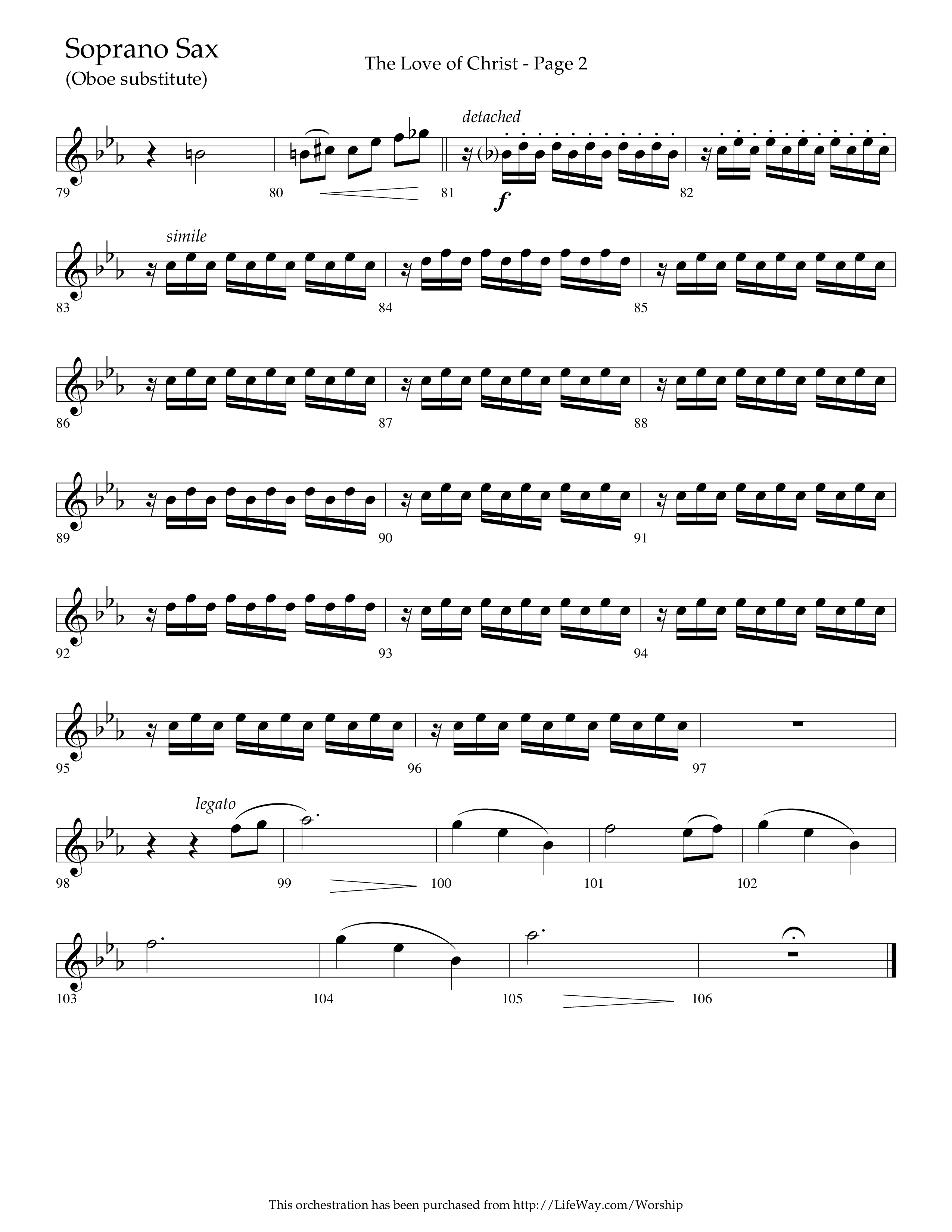 The Love Of Christ (Choral Anthem SATB) Soprano Sax (Lifeway Choral / Arr. Camp Kirkland)