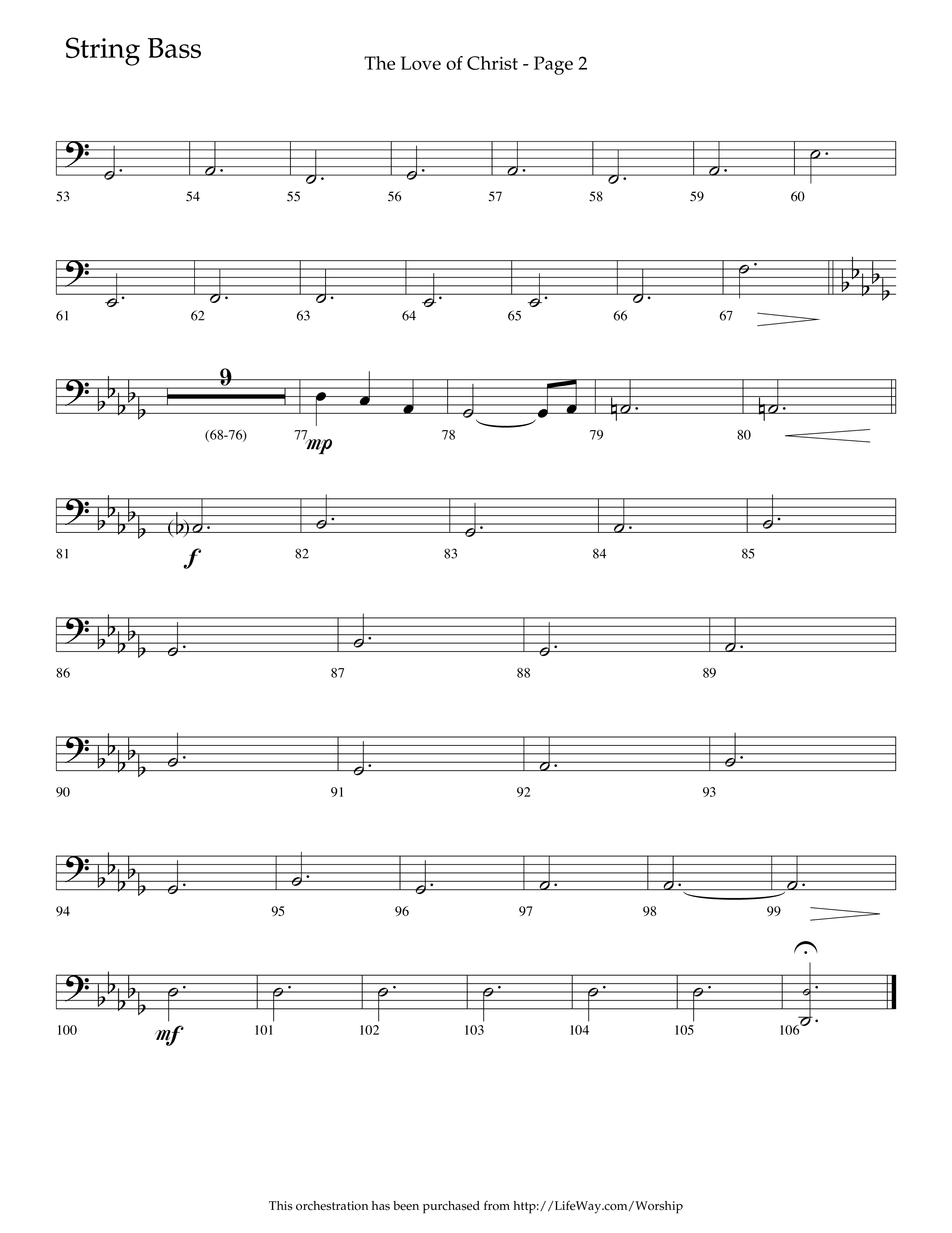 The Love Of Christ (Choral Anthem SATB) String Bass (Lifeway Choral / Arr. Camp Kirkland)