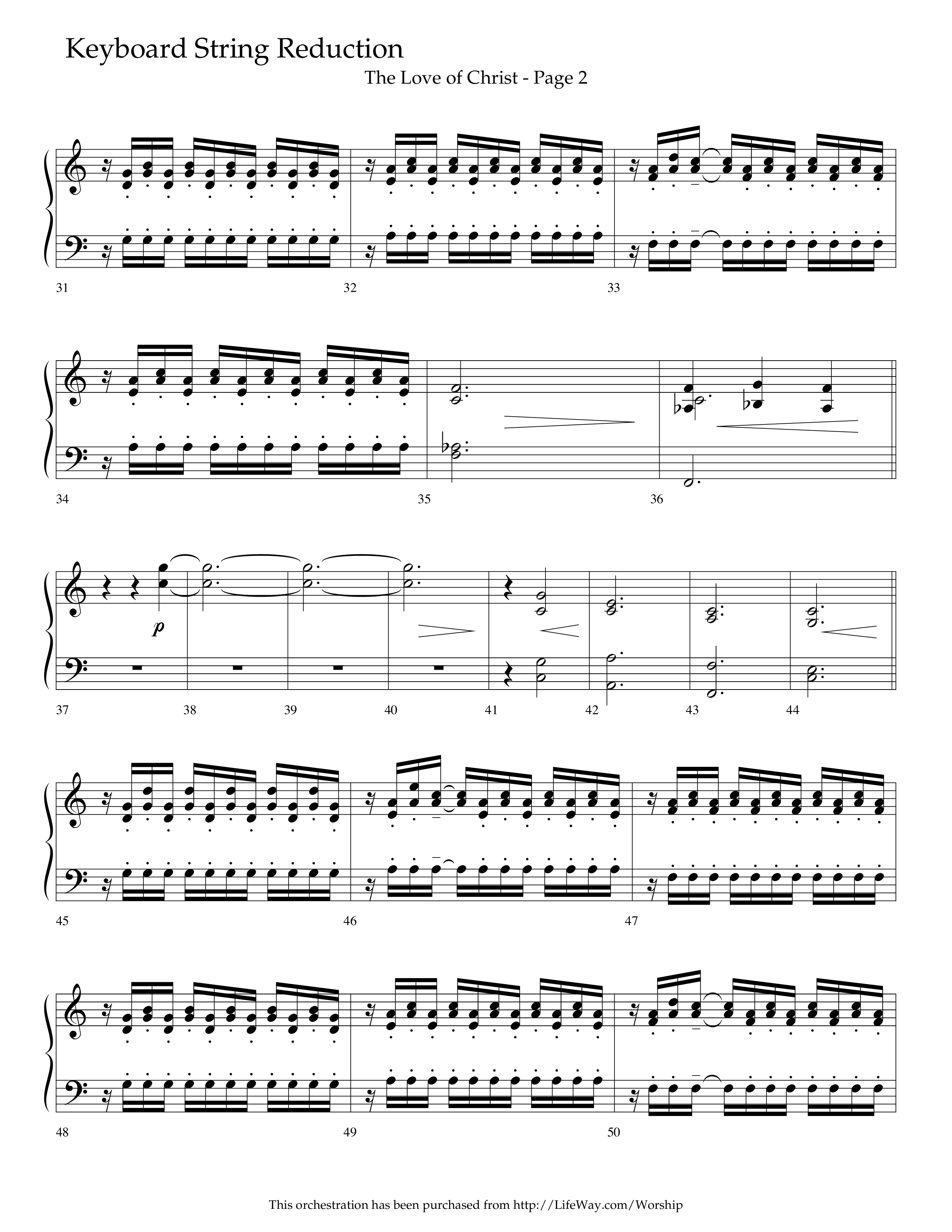 The Love Of Christ (Choral Anthem SATB) String Reduction (Lifeway Choral / Arr. Camp Kirkland)