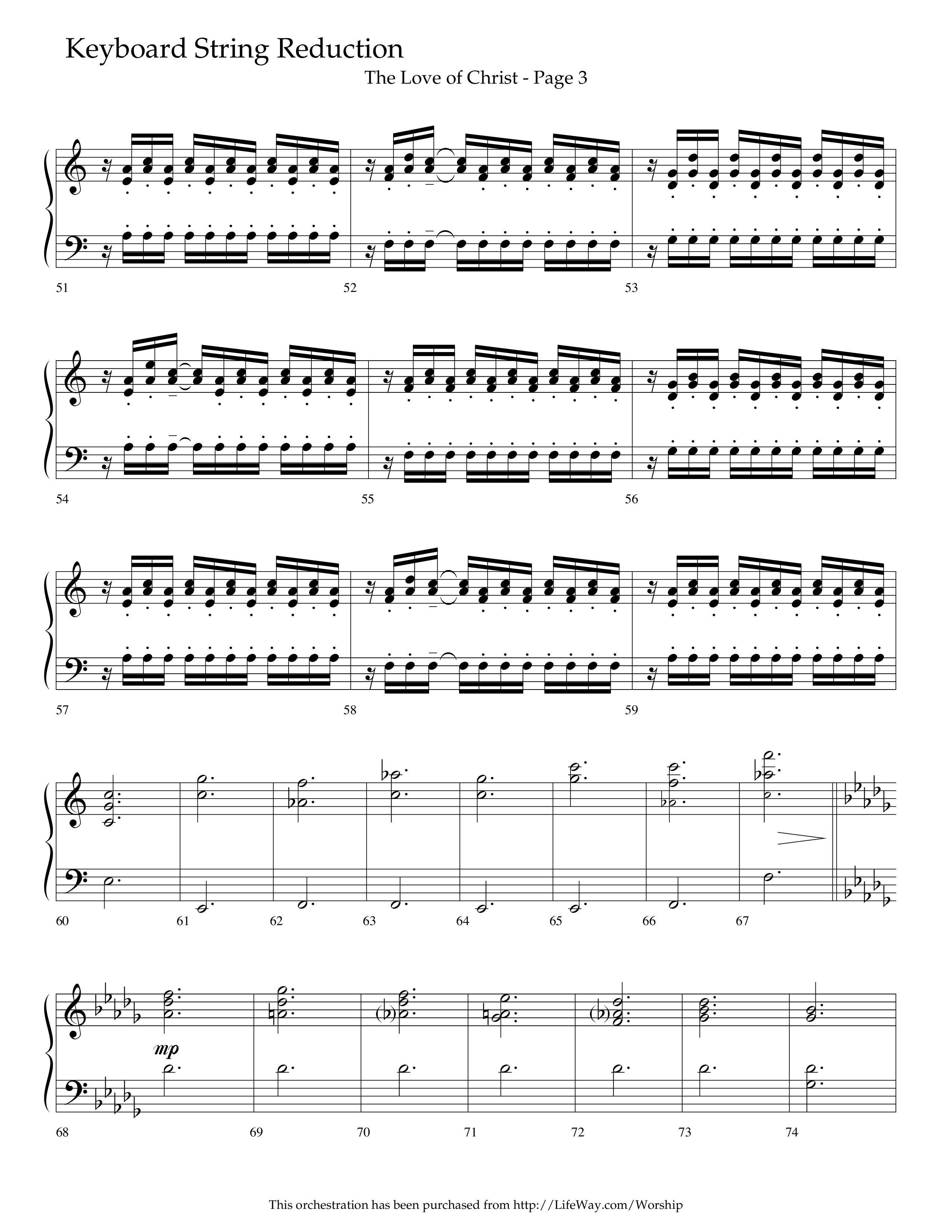 The Love Of Christ (Choral Anthem SATB) String Reduction (Lifeway Choral / Arr. Camp Kirkland)