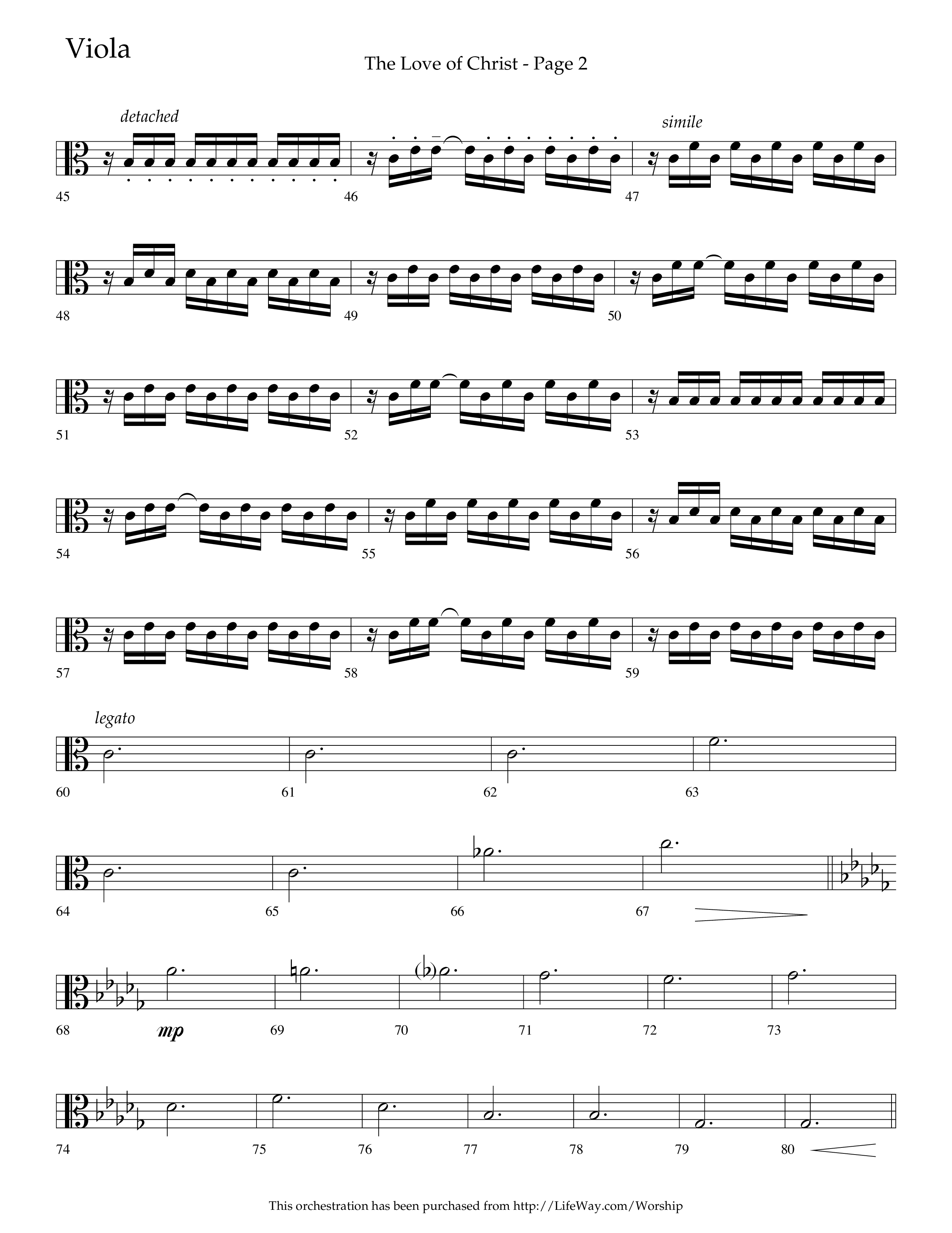 The Love Of Christ (Choral Anthem SATB) Viola (Lifeway Choral / Arr. Camp Kirkland)