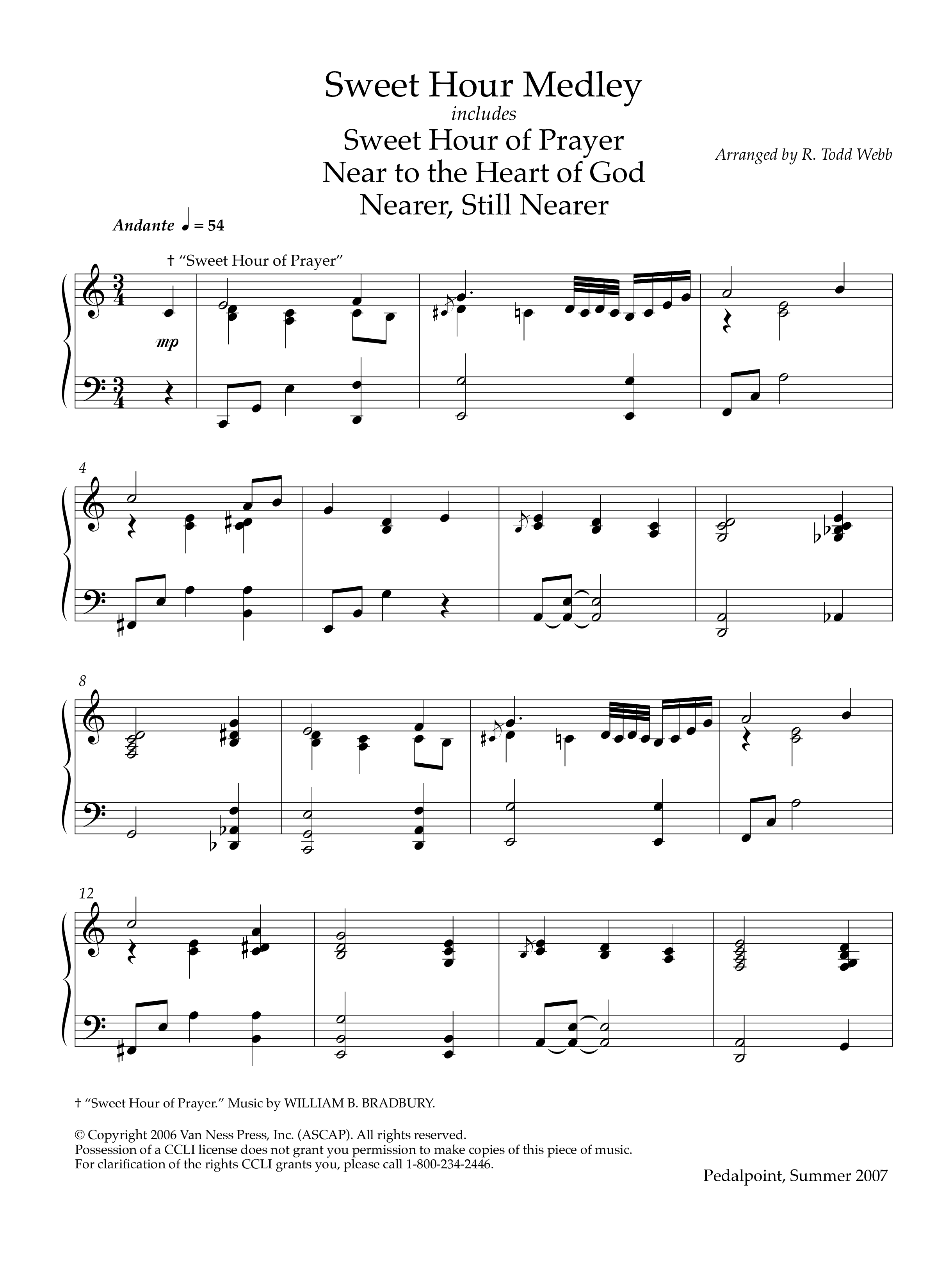 Sweet Hour Medley (Instrumental) Piano Solo (Lifeway Worship / Arr. R. Todd Webb)